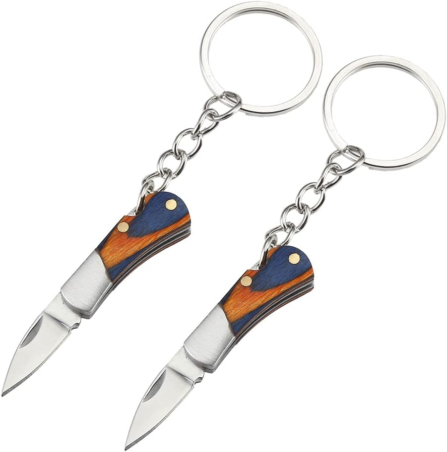YISIDA 2PCS Mini Keychain Knife, Pocket Knife, EDC Stainless Steel Folding Knife image number 2