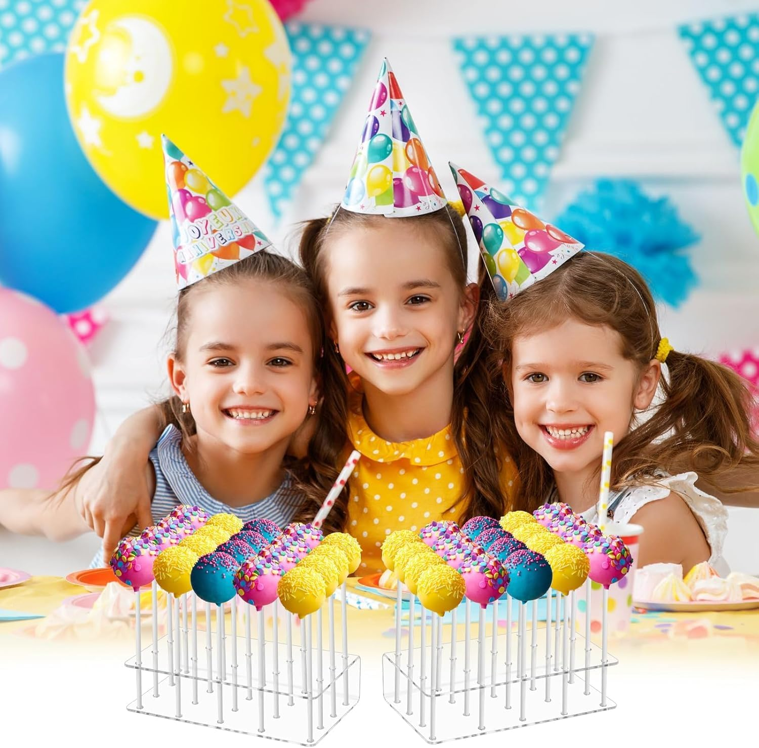 2 Pcs Cake Pop Holder,20Holes Clear Cake Pop Stands Dessert Table Display Set, for Wedding Baby Shower Birthday Partypractical and Fashion Christmas Deco image number 4