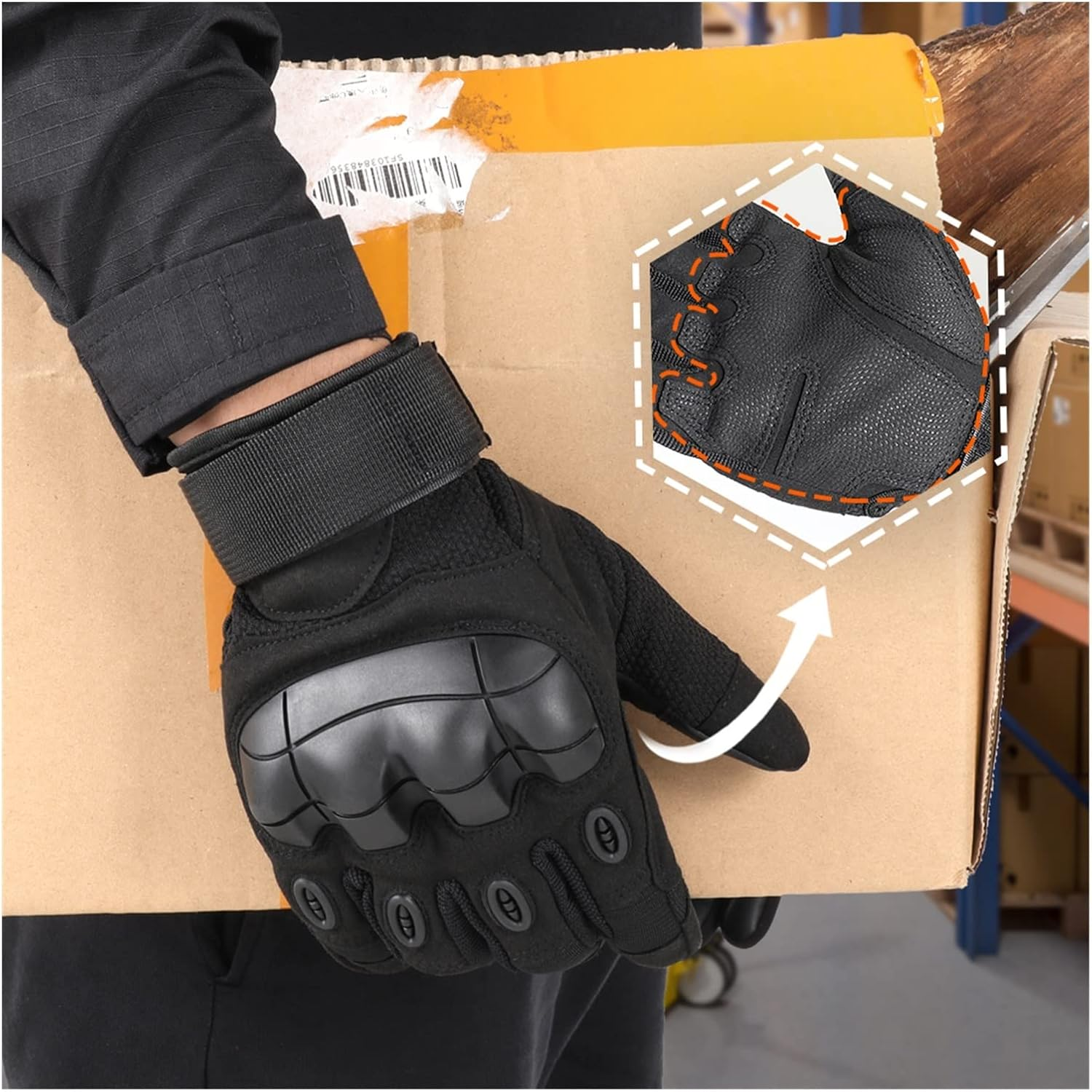 KANGYEBAIHUODIAN Motorcycle Full Finger Gloves Touch Screen Moto Motorbike Racing Motocross Riding Dirt Biker Anti-Skid Protective Gear Men Women (Color : Brown, Size : M)