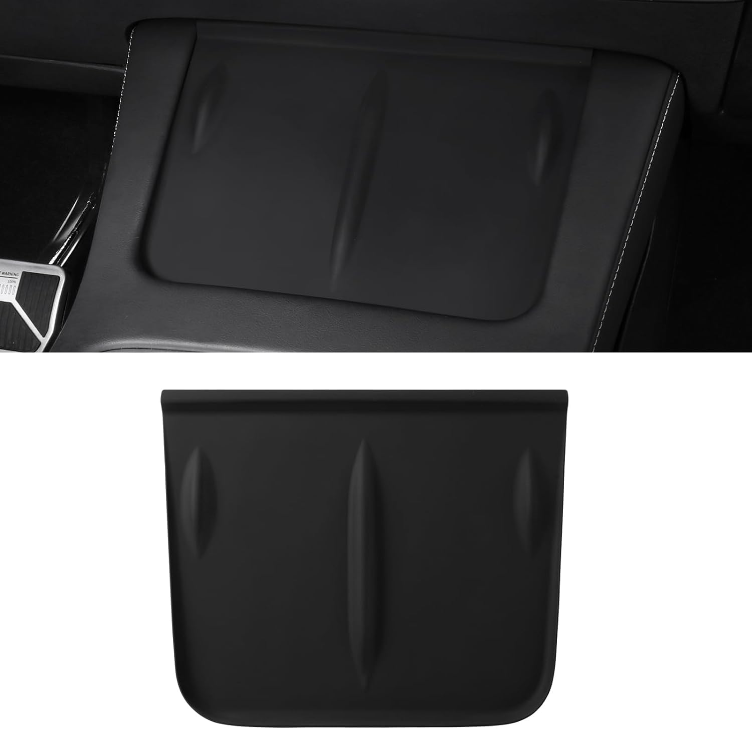 VINBY Center Console Wireless Charger Mat for Model Y 3 Accessories 2023 2022 2021,Anti-Slip Silicone Mat Wireless Charging Phone Pad,Black (2024 Model 3)