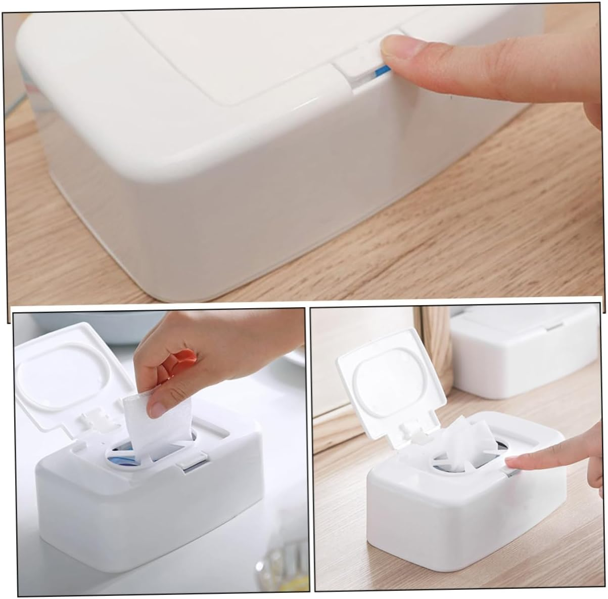 3Pcs Tissue Container Wipe Dispenser Box for Living Room Office Nursery Simple Design Easy to Use Keeps Wipes Clean and Organized image number 4