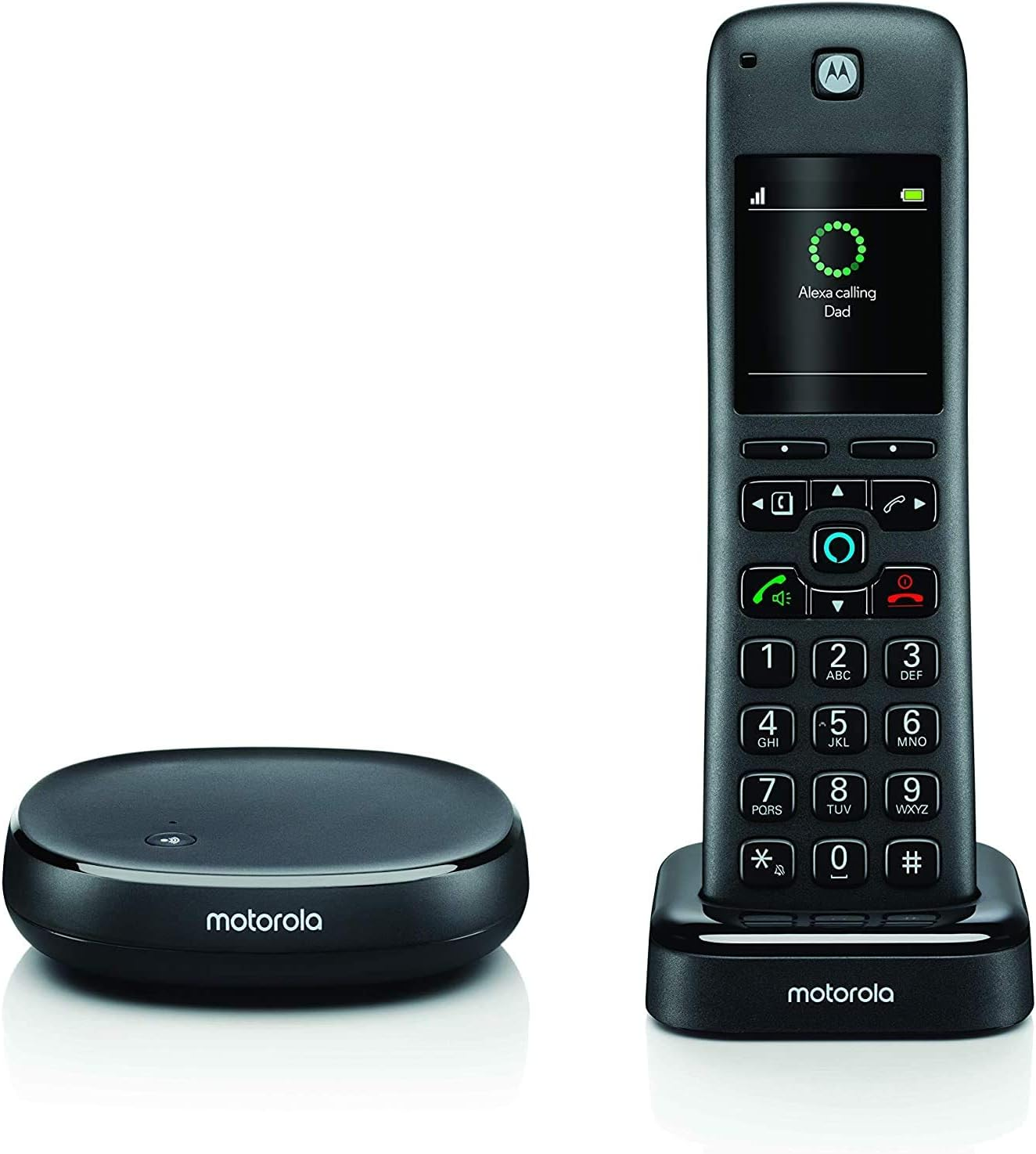 Motorola AXH01 (Set with Base and 1 Handset) Cordless Phone with Answering Machine, Built-In Alexa Voice Assistant - Portable Landline Phones for Home with 1 Cordless Handset image number 2