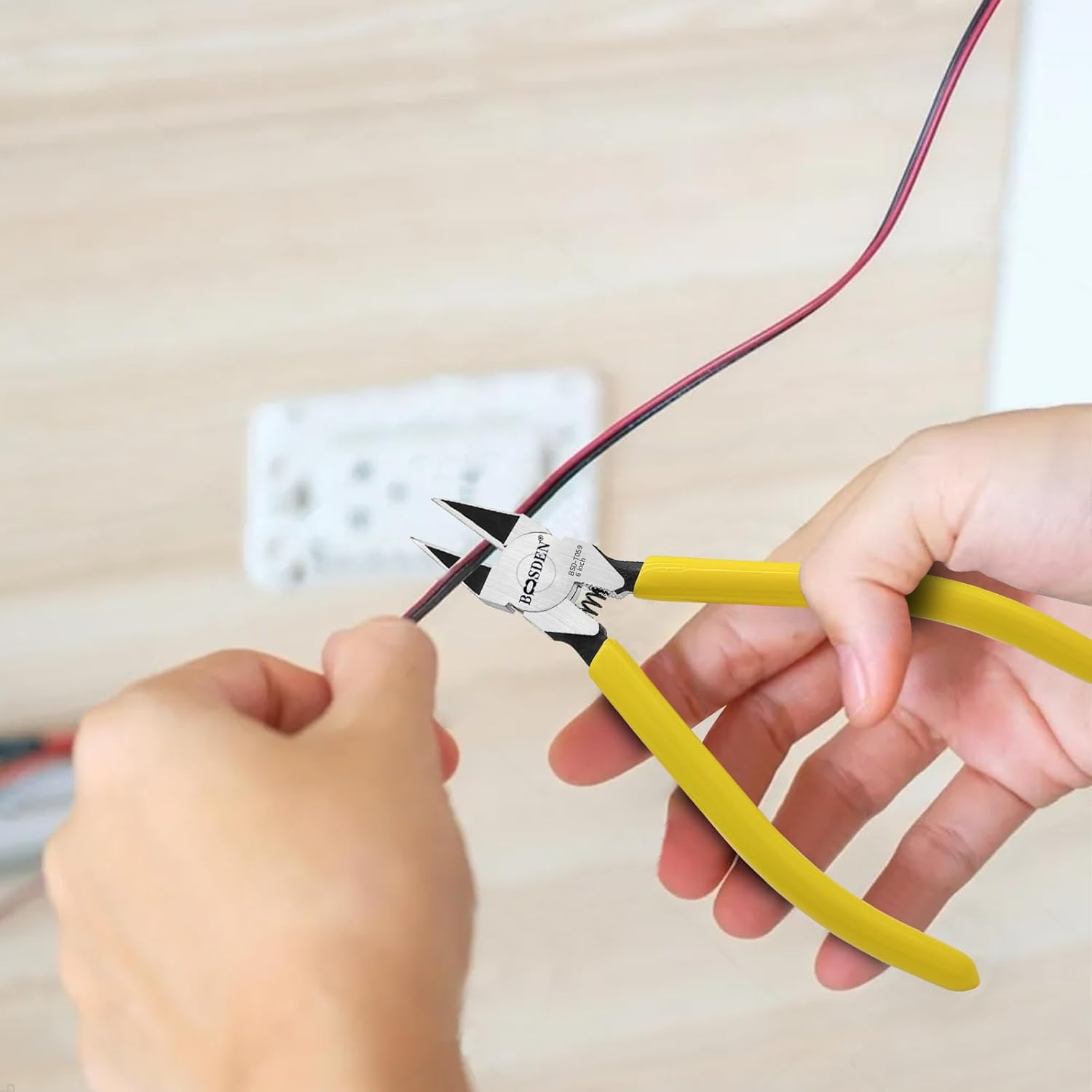 BOOSDEN 6 Inch Wire Cutters, Ultra Sharp Spring Loaded Pliers, Small Side Cutting Pliers, Dikes Chicken Wire Cutters, Flush Cutters for Jewelry Making, Crafting, Floral, DIY, Electrical image number 4