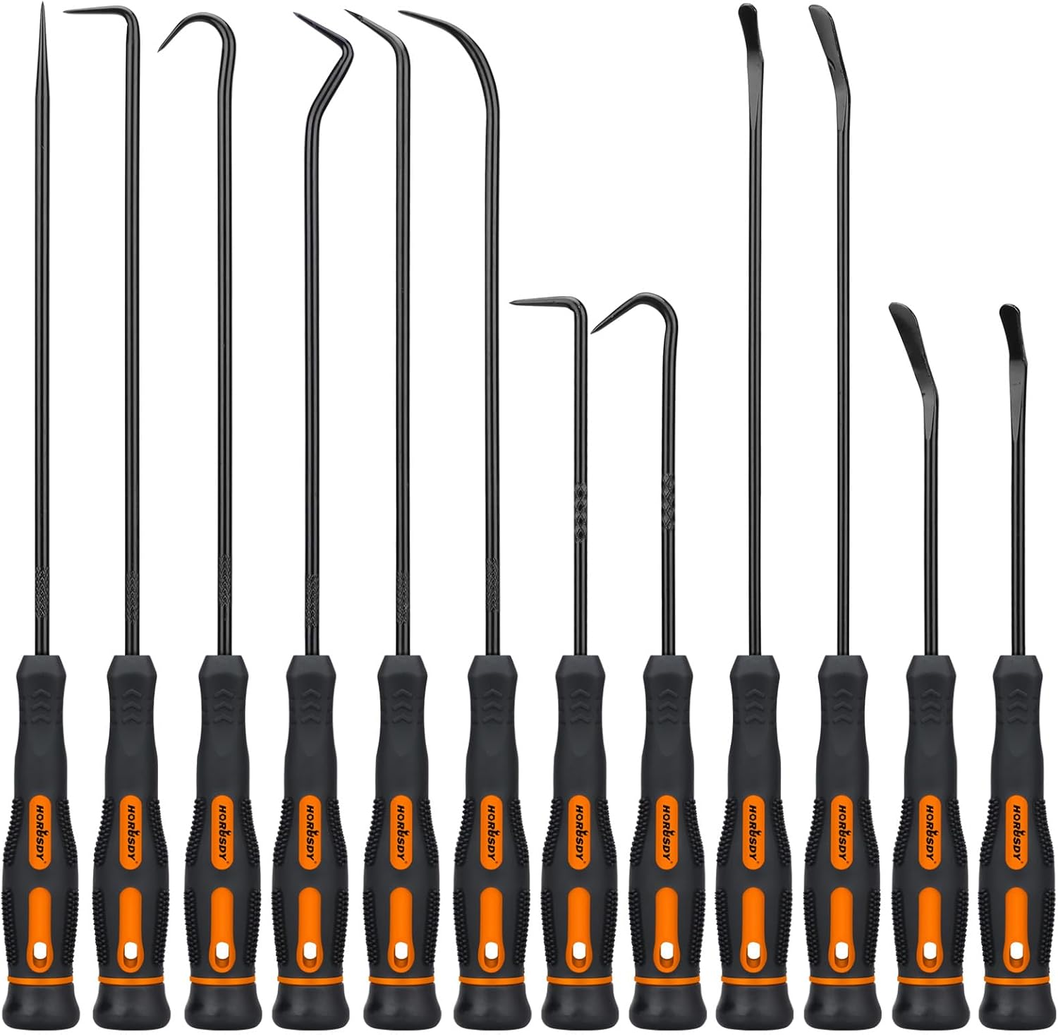 HORUSDY 12-Piece Precision Hook and Pick Set,Automotive Pick Set, Car Auto Oil Seal/O-Ring Seal Gasket Pick, Precision Hooks Puller Remover