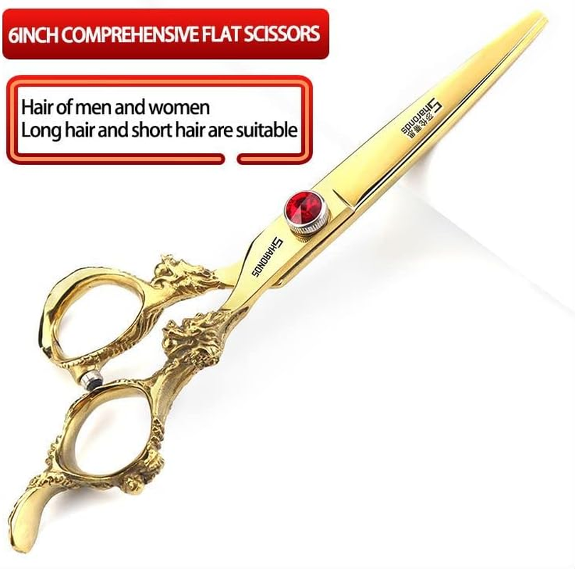 Gold 6/78/9 Inch Professional Haircut Scissors, Multifunctional Haircut Scissors Set (6 Inch 4 Pieces) image number 2