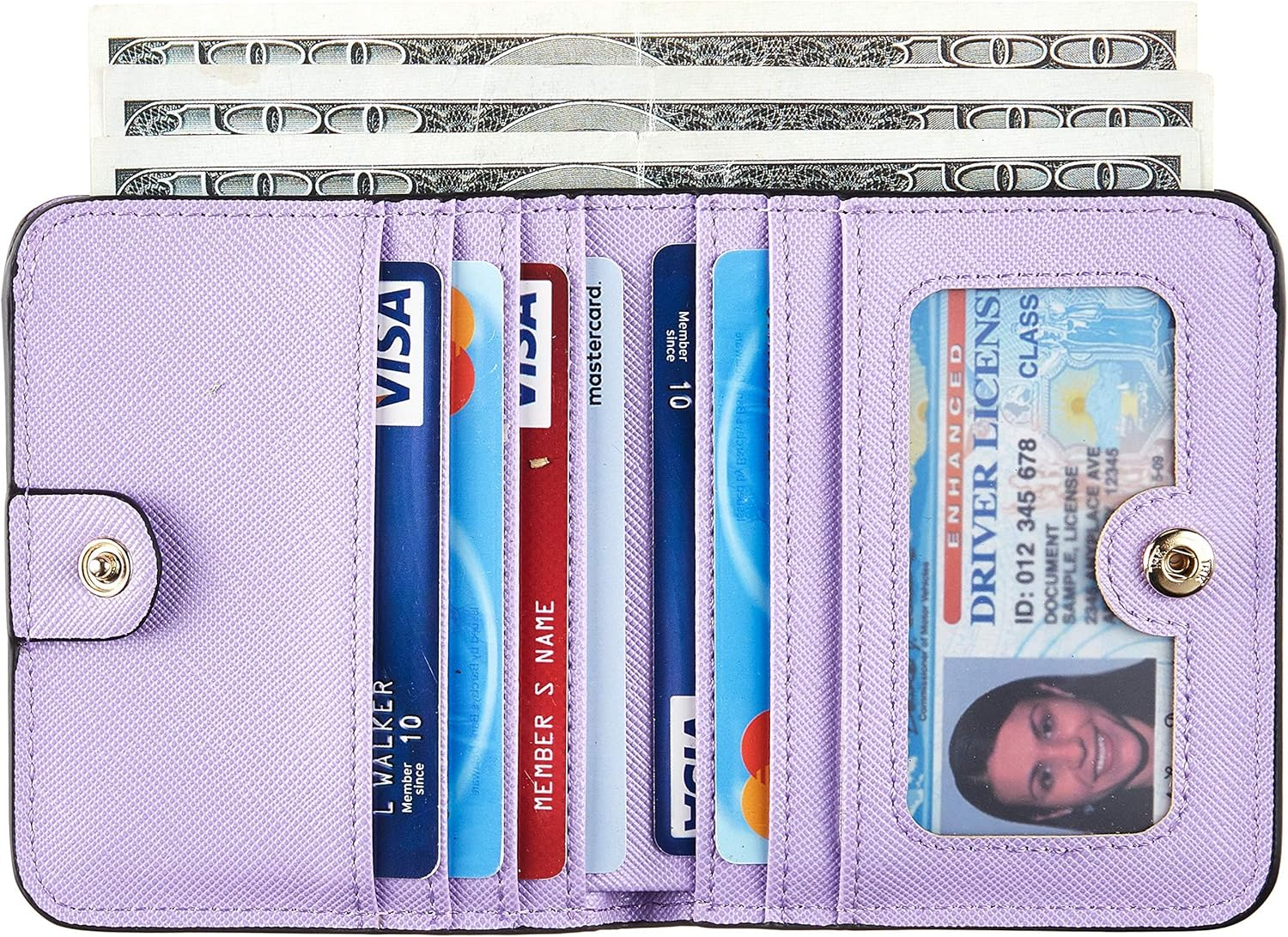 Toughergun Womens RFID Blocking Small Compact Bifold Luxury Genuine Leather Pocket Wallet Ladies Mini Purse with ID Window image number 3