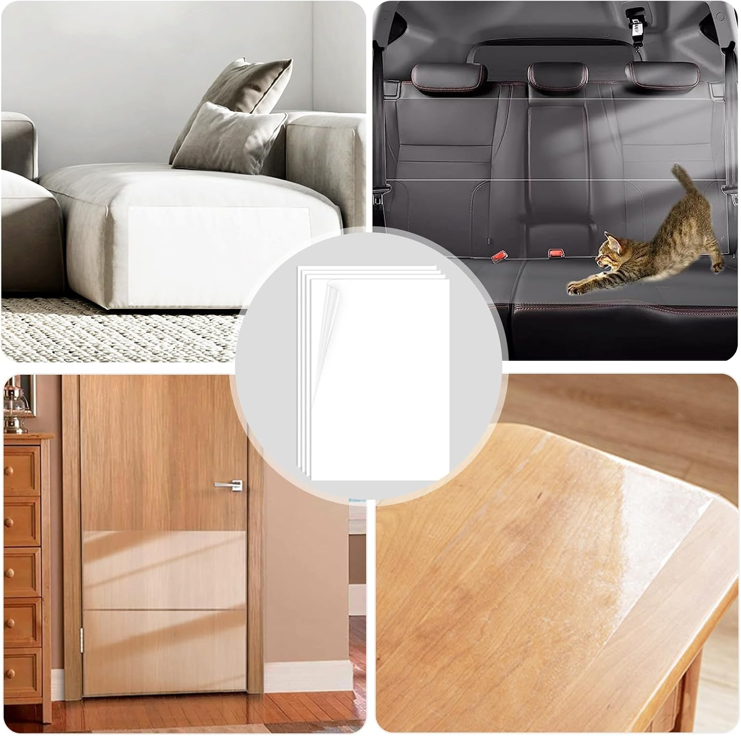 Pack of 10 Scratch Protection Cat Tape, Self-Adhesive Cat Scratch Protection Film, Scratch Protection Sofa Cat, Cat Anti-Scratch Tape, Scratch Protection Sofa Cat Pad, Cat Training Tape 30 X 44 Cm