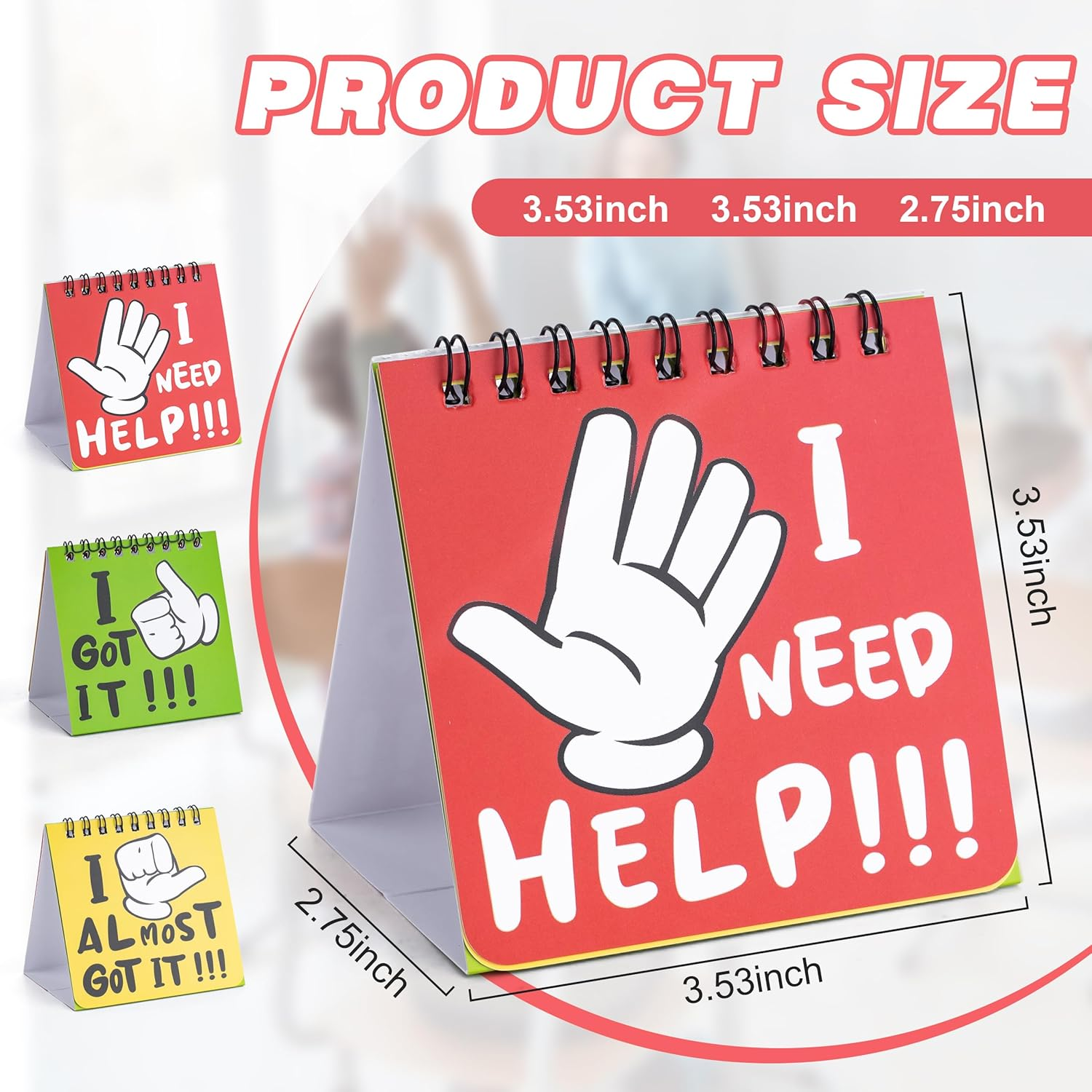 PERBDEAL 24 Pcs I Need Help Mini Flip Charts - Classroom Management Tools for Teachers Interaction and Behavior Self-Assessment Cards for Students Educational and Learning Activities School Supplies image number 5