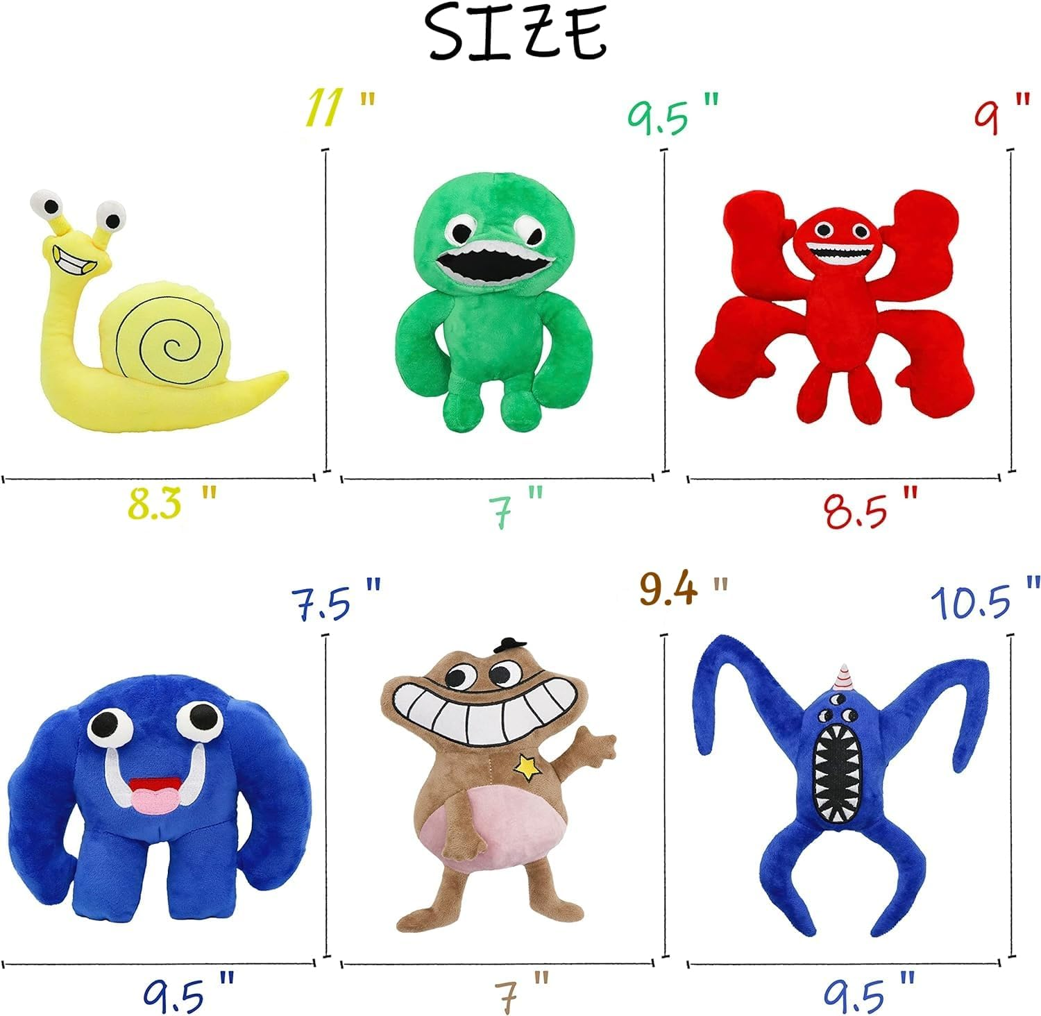 Easter Basket Stuffers: 6PCS Garden of Banban Plush,10 Inches Jumbo Josh Plushies Toys,Soft Monster Horror Stuffed Figure Doll for Fans Gift,Soft Stuffed Animal Figure Doll for Adult and Kids