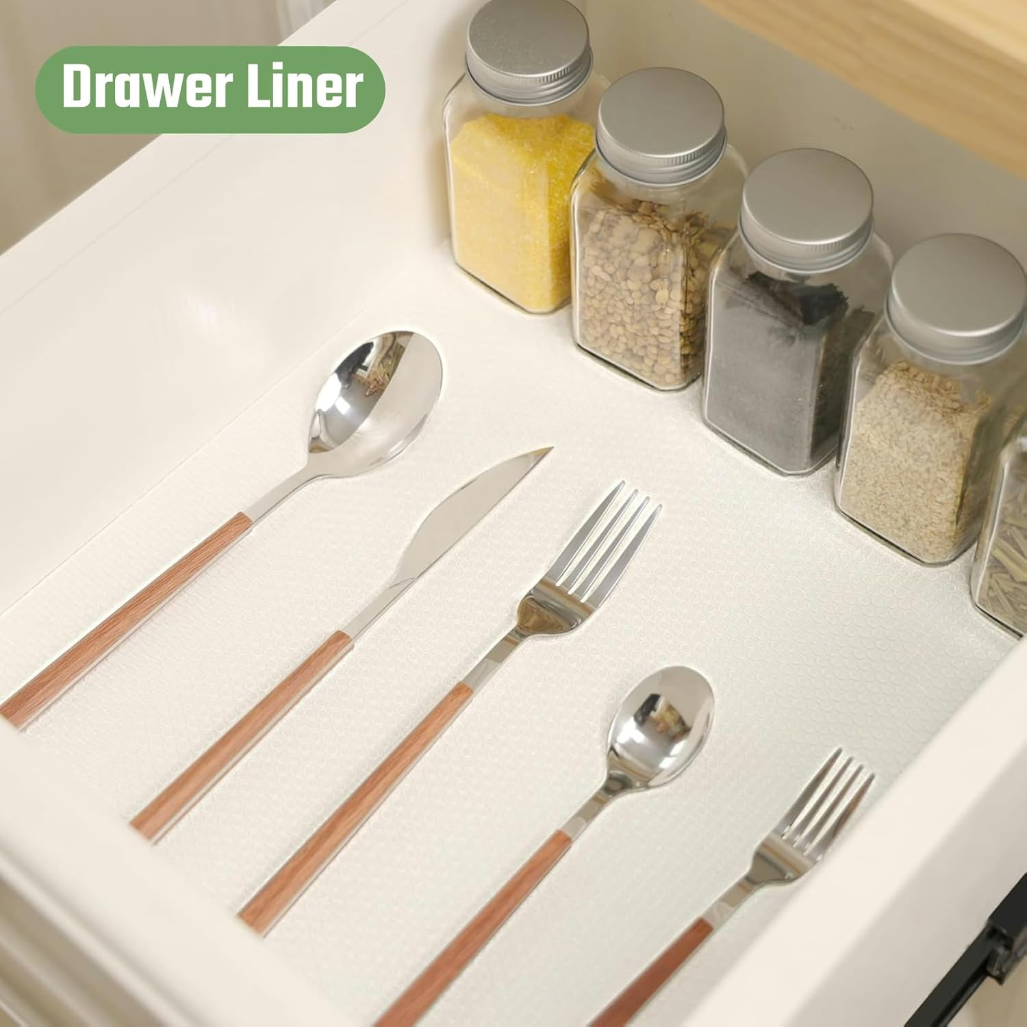 60Cm X 500Cm Drawer Liner, Non-Slip Shelf Liner, Cupboard Liners, Waterproof Kitchen Drawer Liner, Clear Drawer Lining, Easy-Clean Protector for Draw, Shelf, Cupboard, Cabinet, Pantry image number 5