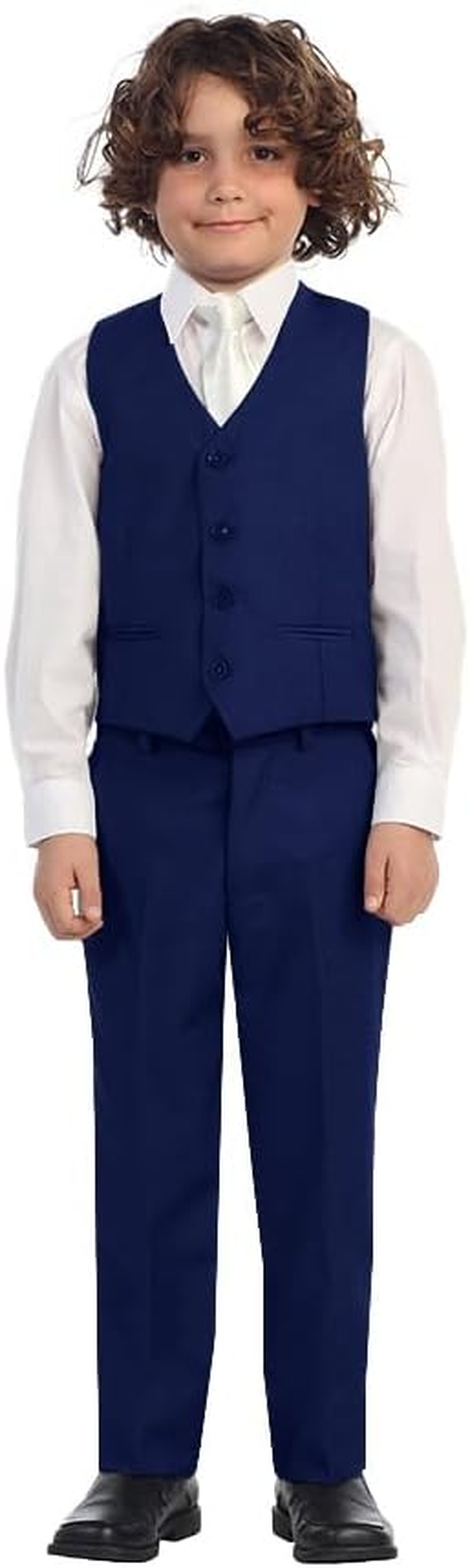 Gioberti 2 Piece Kids Boys Dark Royal Blue Vest and Pants Formal Set 6 image number 5