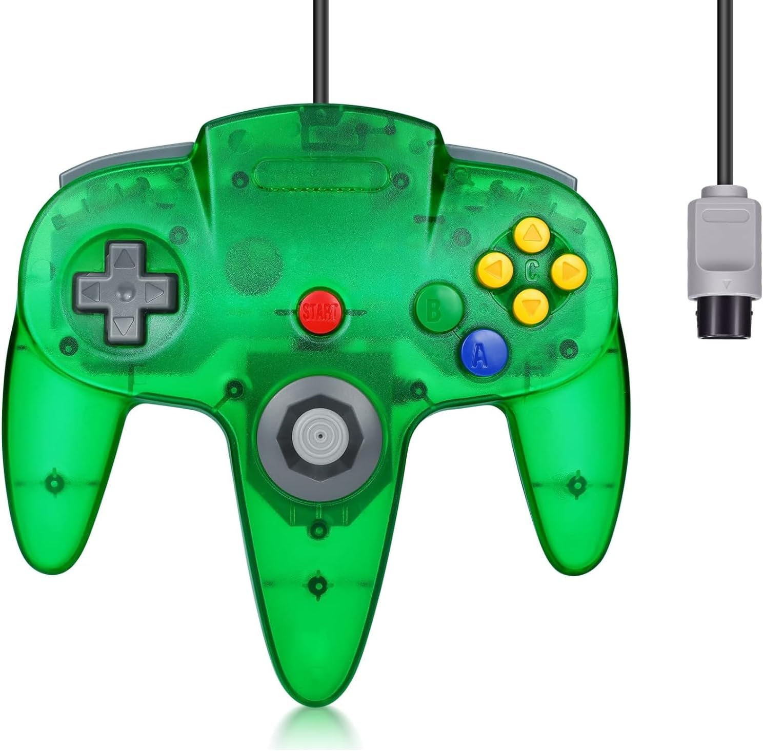 Retro N64 Wired Gaming Remote Joystick Replacement Controller for N64 System Video Games Console (&zwnj;Transparent Blue)