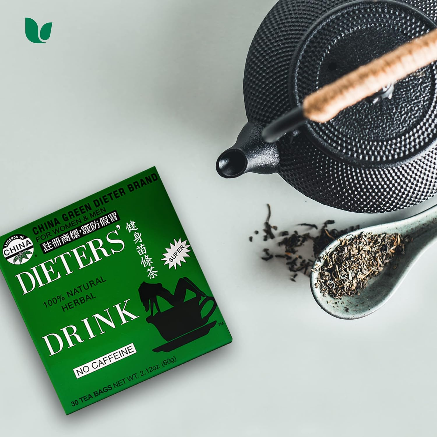 Uncle Lee'S Tea China Green Dieters Tea Caffeine Free, 2.12 Oz, 30 Count image number 2