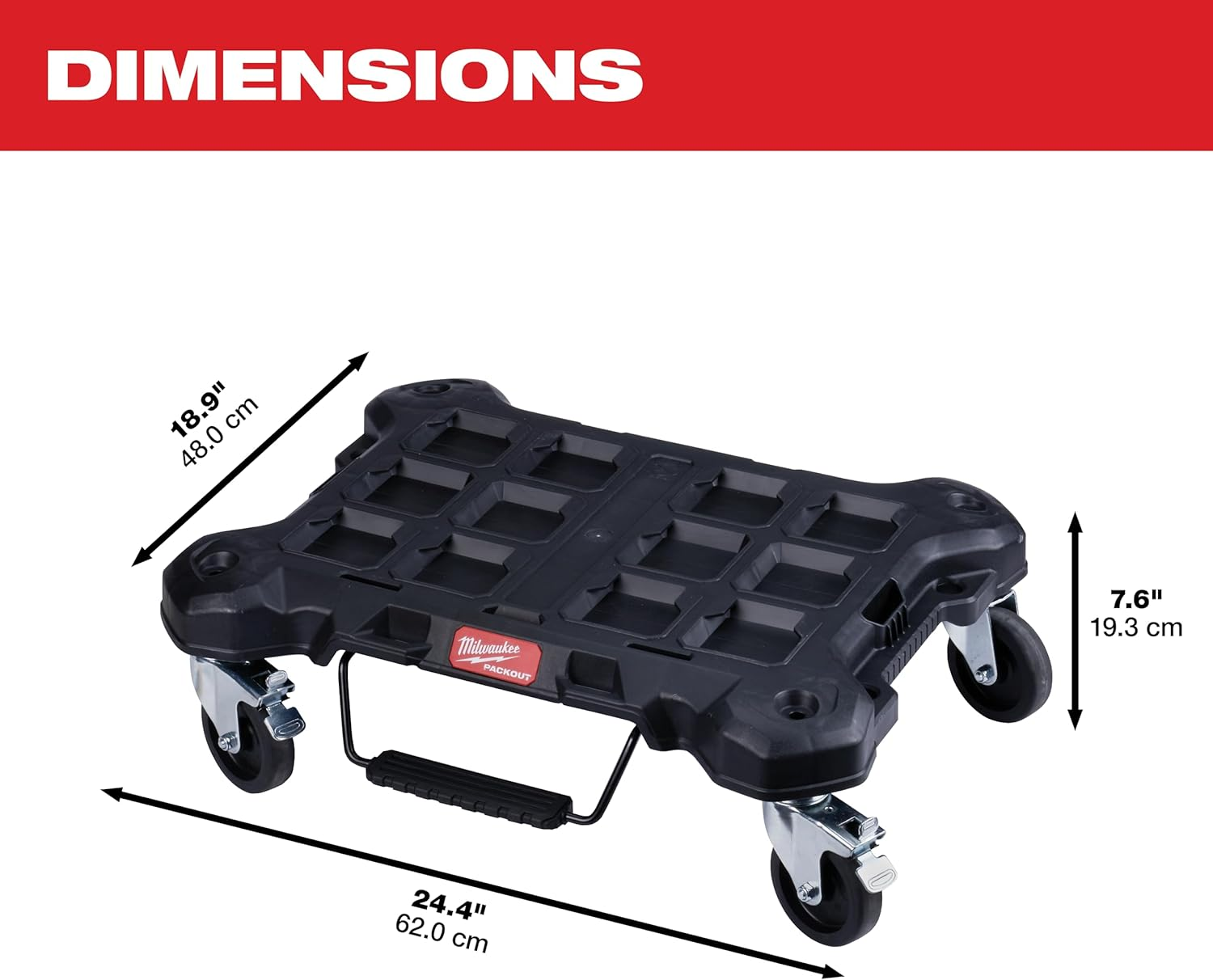Modular Dolly Crate 619X477X193MM JOBSITE PACKOUT Milwaukee