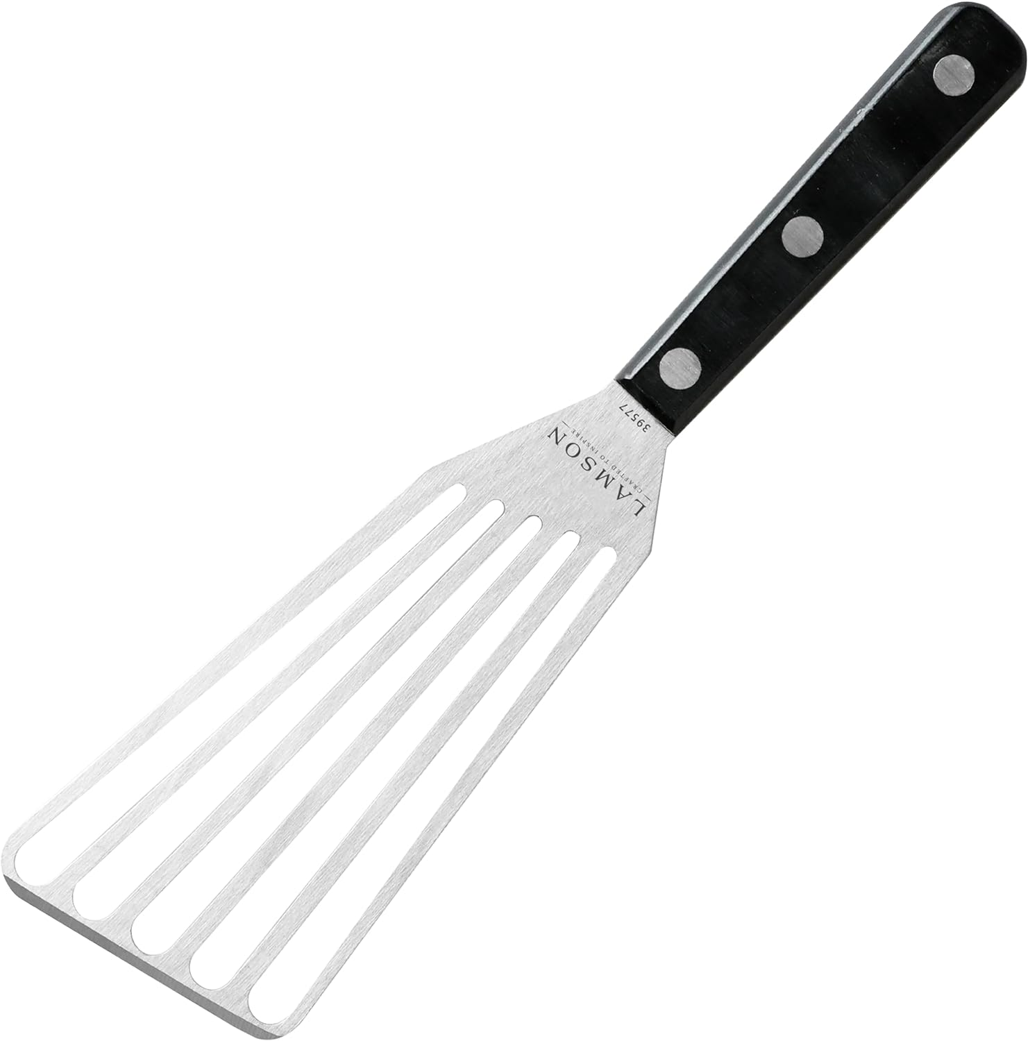 Lamson 4" X 9" Jumbo Slotted Chef'S Turner, Walnut Handle - Right-Hand