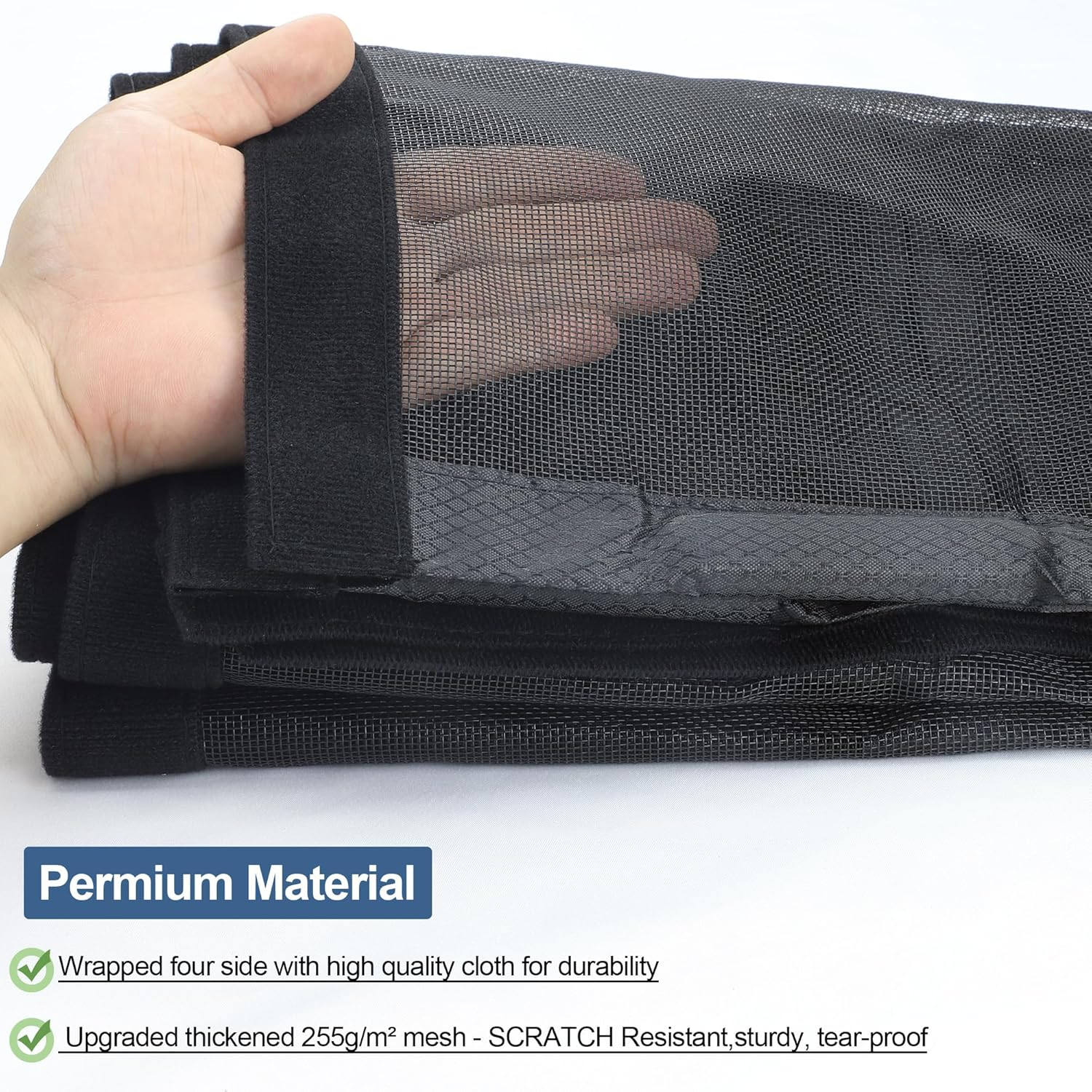 Upgraded Magnetic Screen Door Thicker 255G/㎡ Fiberglass Mesh,Reversible Left Right Side Opening,Fit Door Size 38 X 82 Inch,Retractable Door Screen Magnetic Closure,Door Curtain for Single Front Door