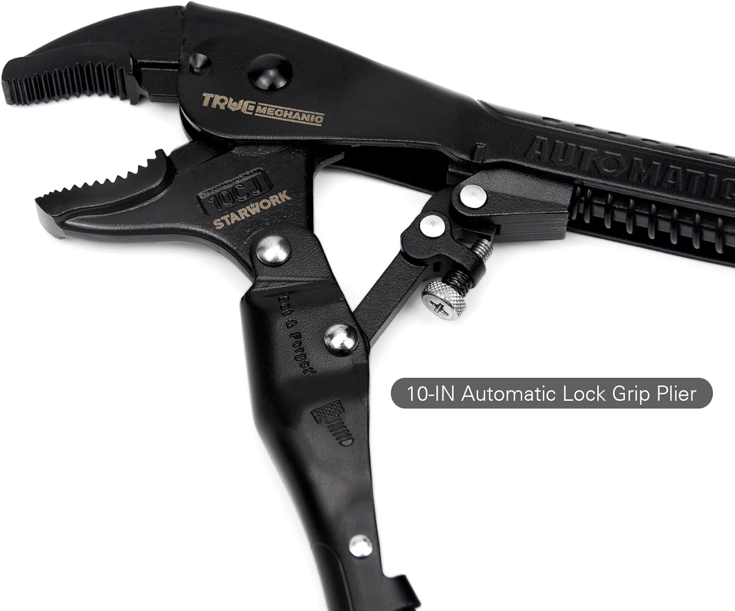 STARWORK TRUE MECHANIC&trade; Automatic Curved Jaw Locking Pliers 10-Inch image number 3