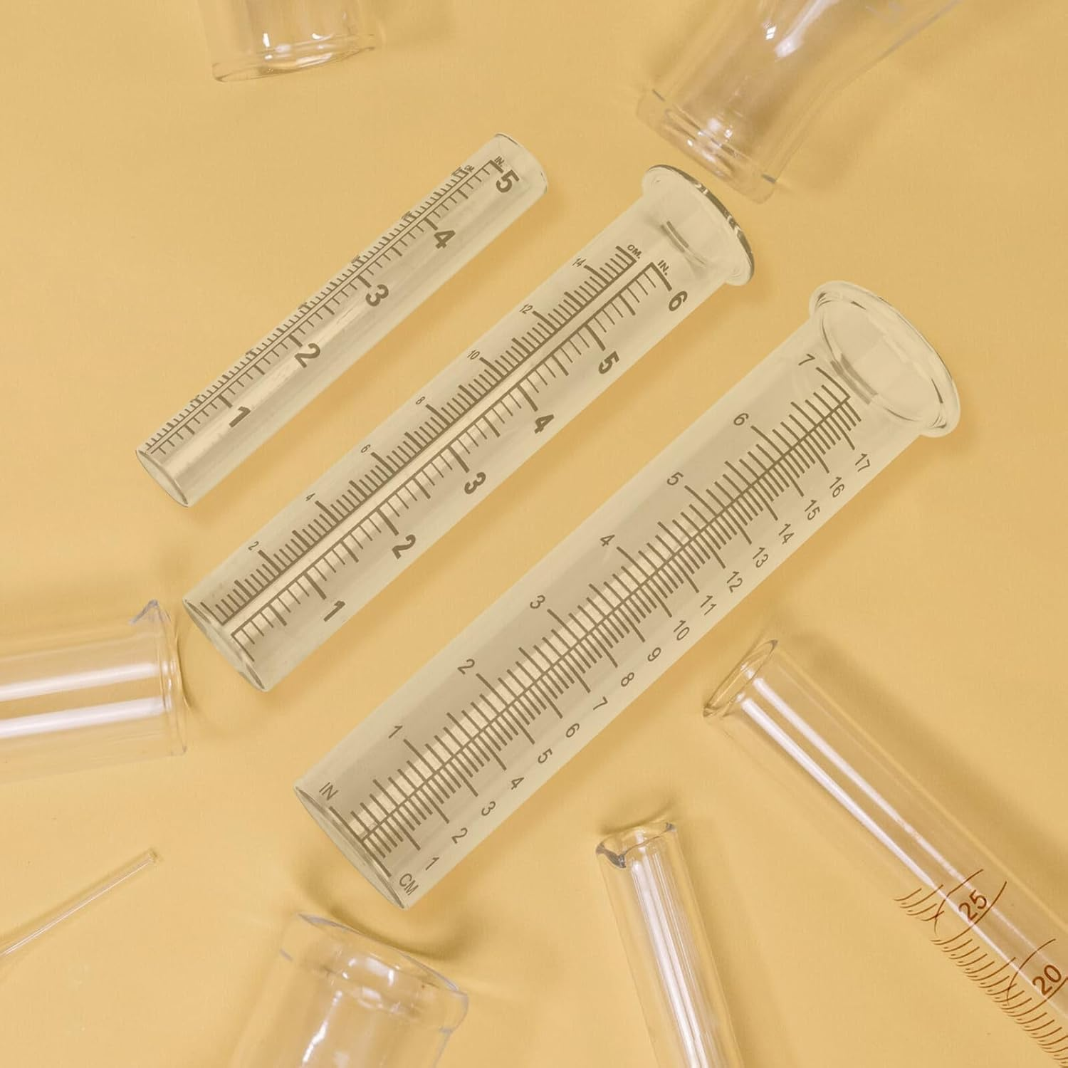 Ifundom 3Pcs Glass Rain Gauge Tubes Precision Rainfall Measuring Cylinders Outdoor Weather Instrument Transparent for Garden Use image number 5