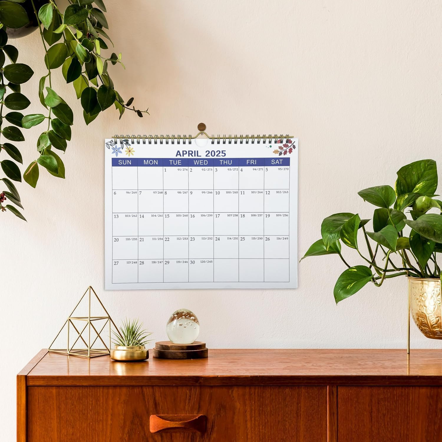 2025-2026 Wall Calendar (March 2025-Dec 2026) | 22-Month Planner with Julian Dates & Bonus Stickers | 28X22Cm Large Grid Design for Home School, or Office Planning image number 3