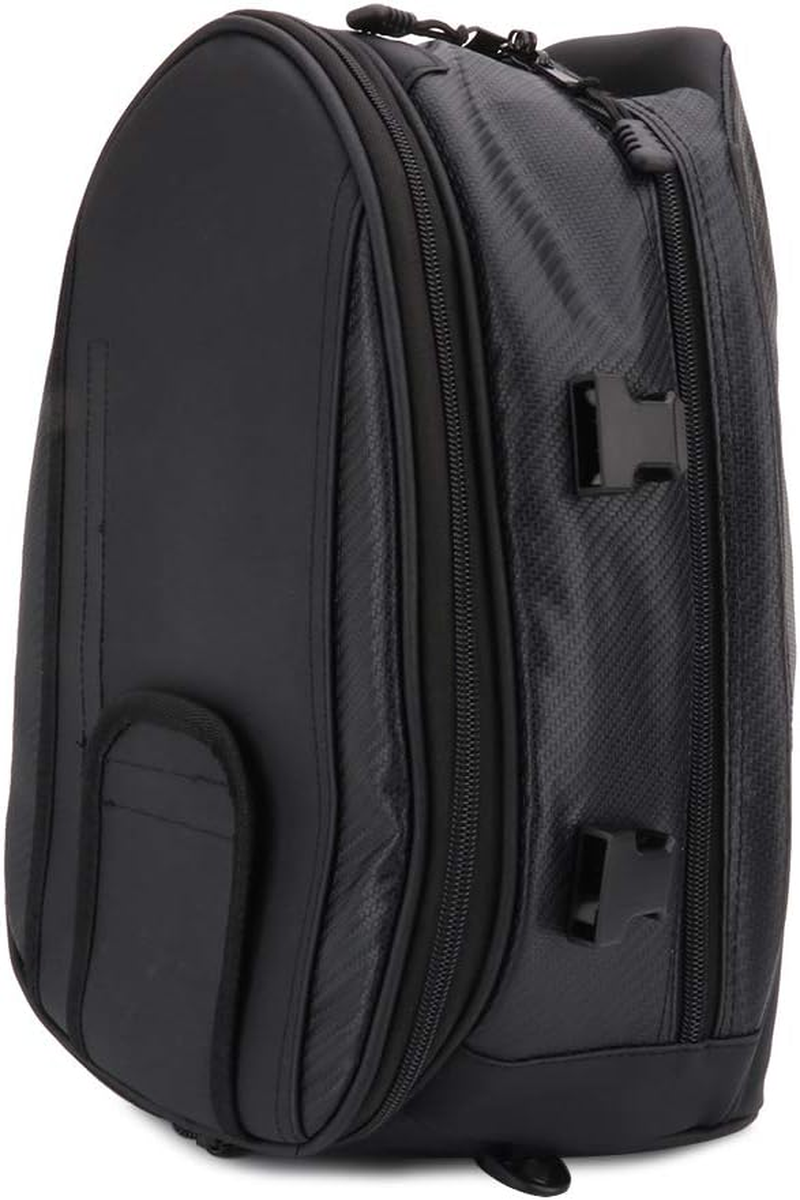 Motorcycle Seat Bag/Tail Bag Saddlebags Waterproof Luggage Bag Multifunctional PU Leather Motorbike Helmet Bag Storage Bag Riding Backpack,18.5 Liters image number 6