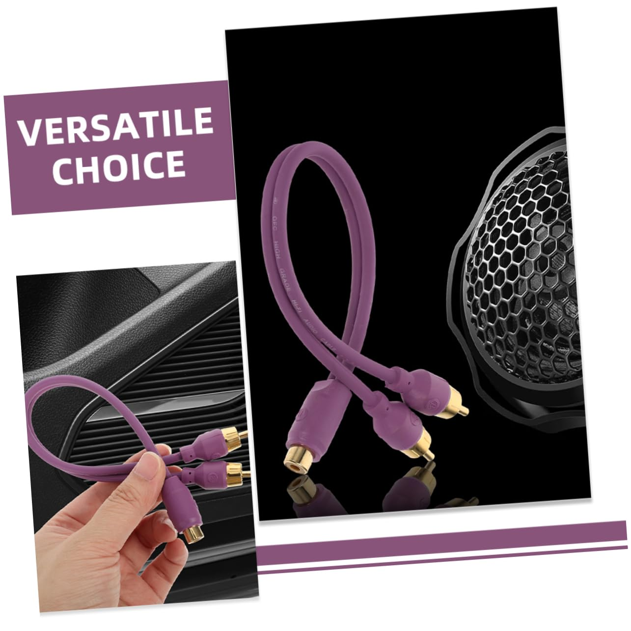 Iplusmile Car Audio RCA Splitter Cable 2Pcs 1 Female to 2 Male Subwoofer Amplifier Adapter for Car Audio System and Home Theater Sound image number 6