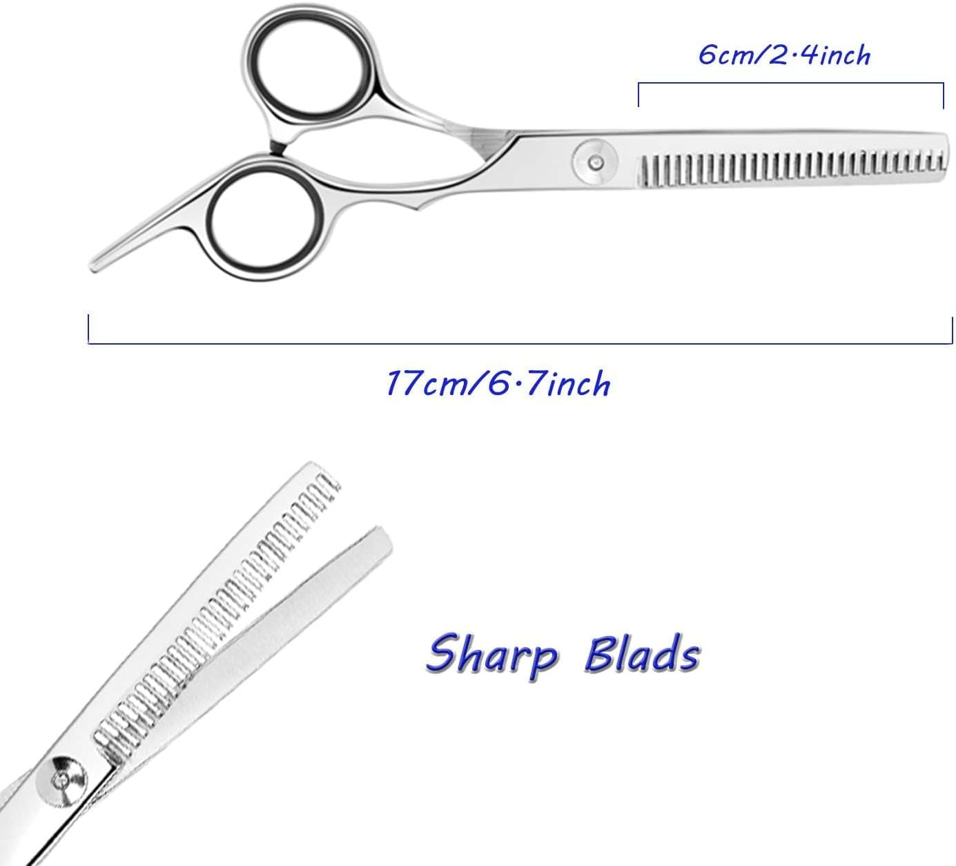 Shengsenfu Professional Thinning Shears - 6.7" Stainless Steel Haircut Scissors, Teeth-Edge Design with Fine Adjustment Screw, for Home, Salon, Barber Use, Salon-Grade Hairdressing Precision Shears image number 3