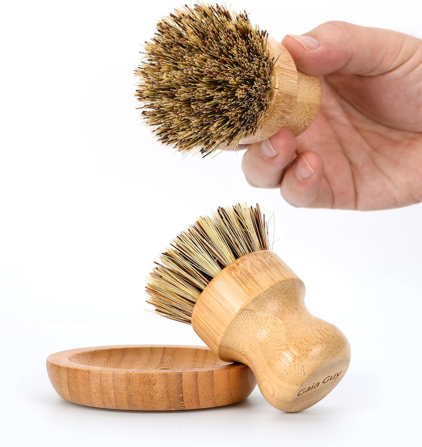 Zero Waste Starter Kit: Plastic-Free Kitchen Brush, Bamboo Pot Scrubber, Cellulose Sponges, Loofah Sponges, Soap Tray, Wooden Holder - Plastic-Free image number 4