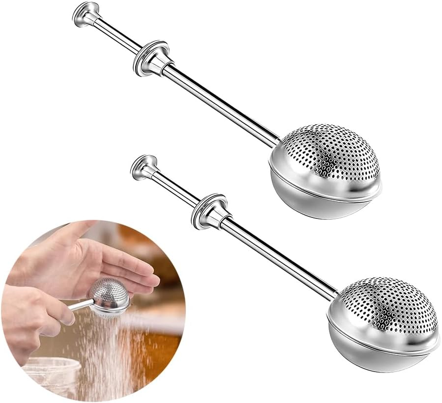 Good Grips Baker&rsquo;S Dusting Wand Flour and Spices for Sugar,2Pcs Powdered Sugar Shaker Duster Flour Dispenser Shaker,Stainless Steel Powdered Sugar Shaker Duster Flour Duster Spices Sugar Shaker Duster image number 1