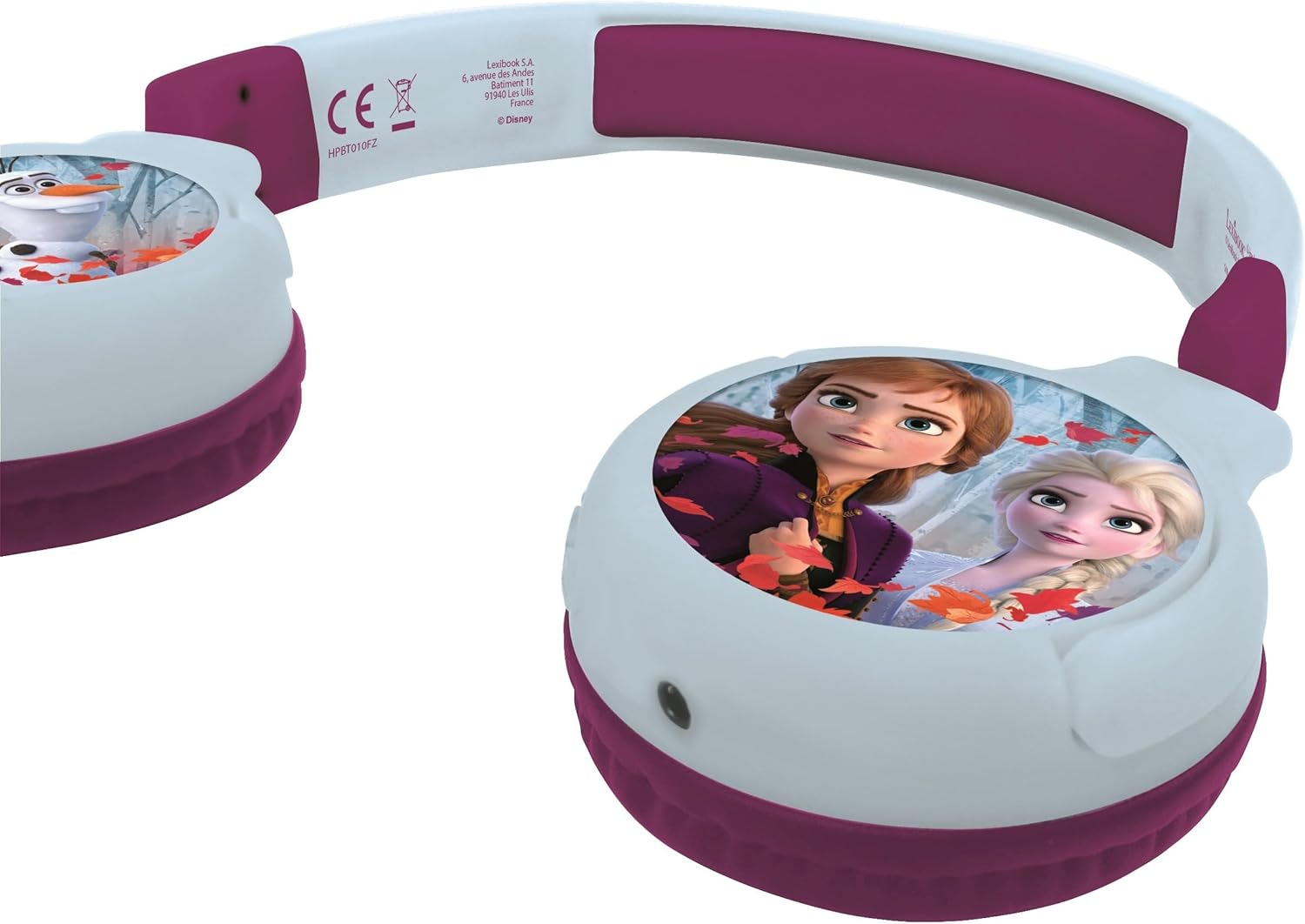 LEXIBOOK, Disney Frozen, 2-In-1 Bluetooth Headphones for Kids, Stereo Wireless Wired, Kids Safe for Boys Girls, Foldable, Adjustable, Blue/Purple, HPBT010FZLXB