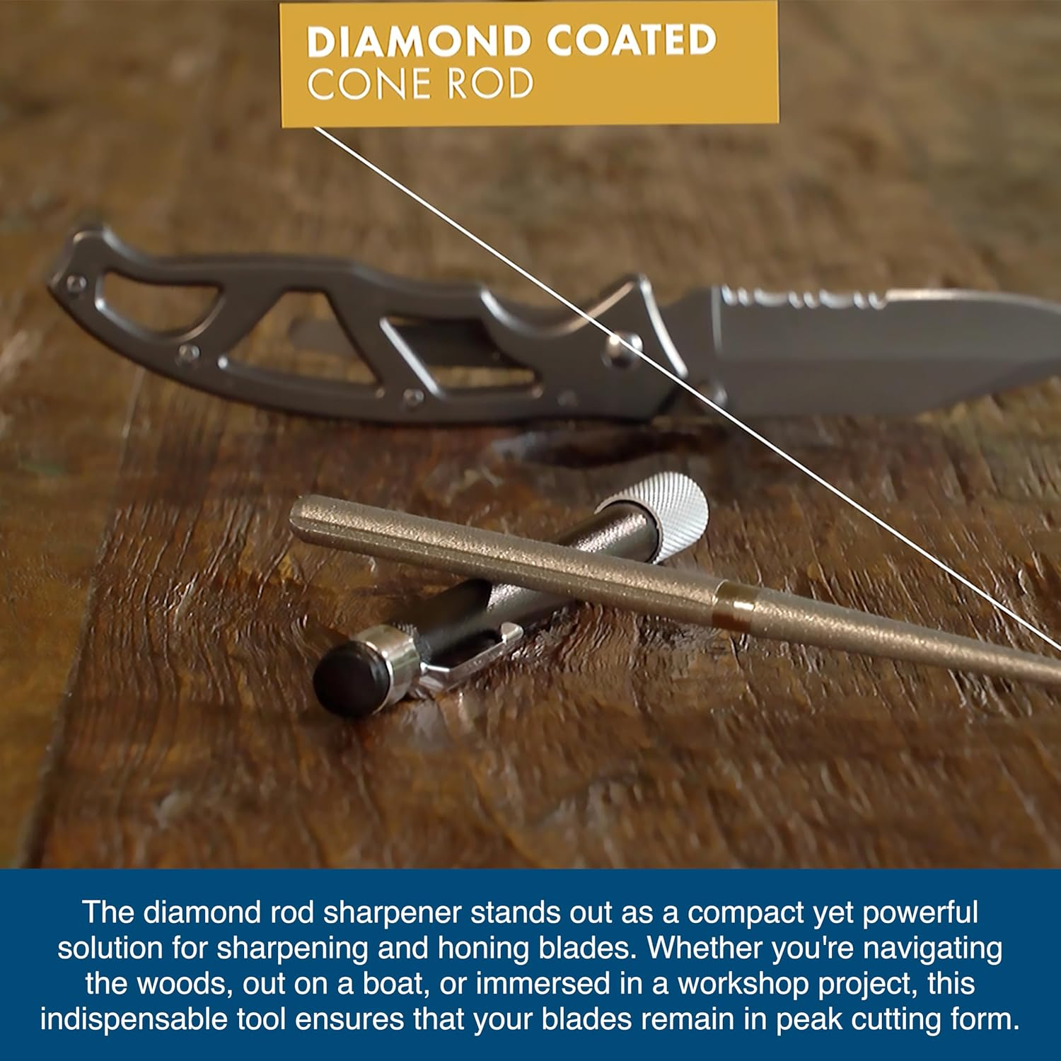 Accusharp ACCU-030C Diamond Rod Sharpener, Black image number 1