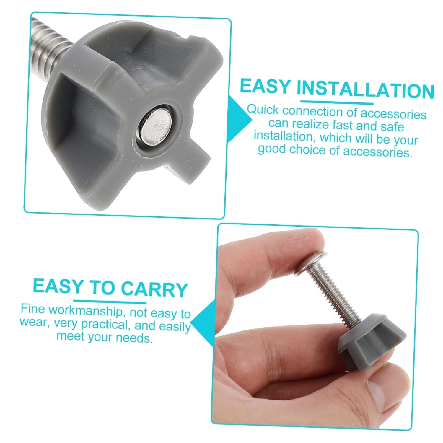 TEHAUX 2Pcs Toilet Seat Expansion Screws Fixing Screws for Easy Installation and Connection Replacement Accessories for Toilet Seats Grey Color image number 1