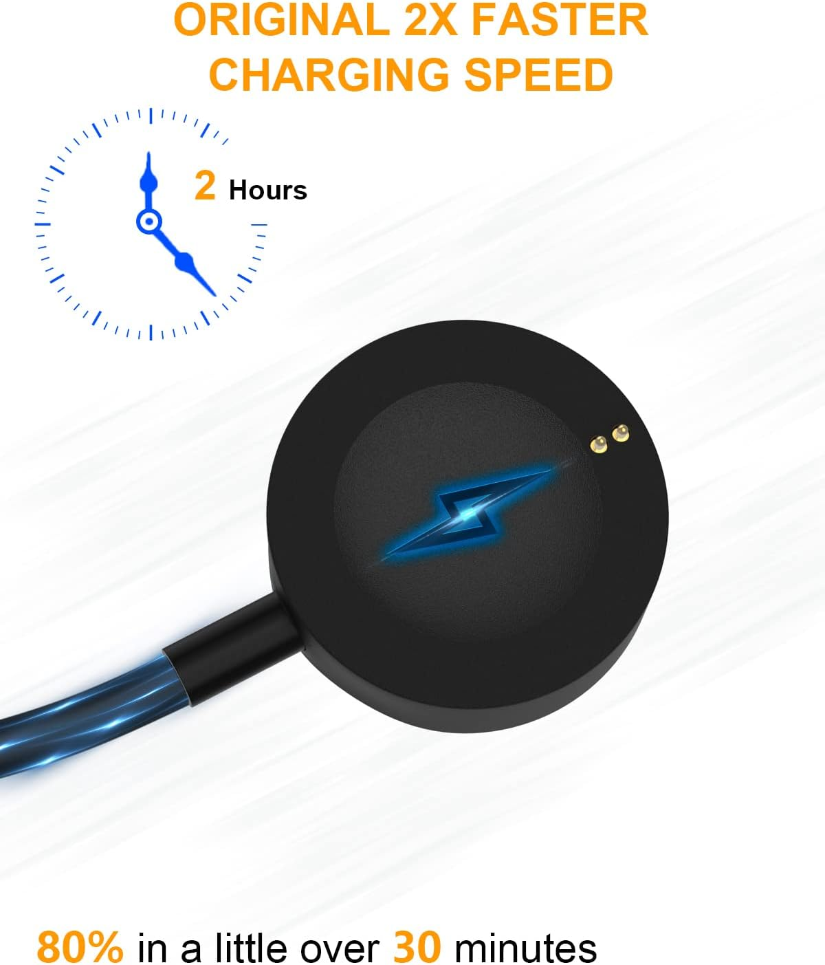 Bicmice Charger for Fossil Gen 6 Gen 5 Gen 5E Gen 4 Charging Station, Smartwatch Charging Cable Compatible with Michael Kors Runway/Skagen Falster 2/Misfit Vapor 2/Diesel Guard 2.5.3 Ft/100 Cm USB Cable (Black) image number 1