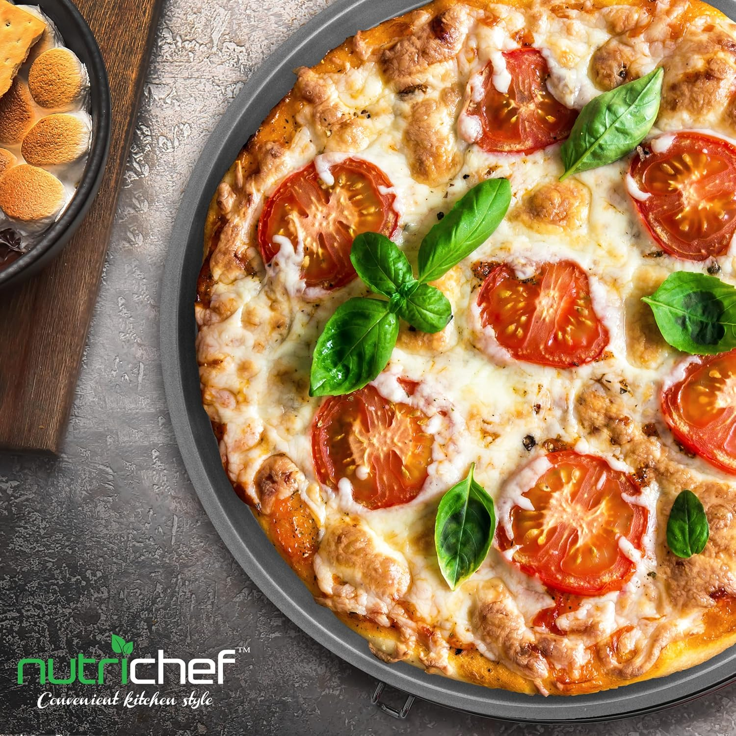 14&rdquo; Non Stick Pizza Pan, Gray Carbon Steel Bake Pan, Commercial Grade Restaurant Quality Metal Bakeware, Compatible with Model NCBS10S image number 2