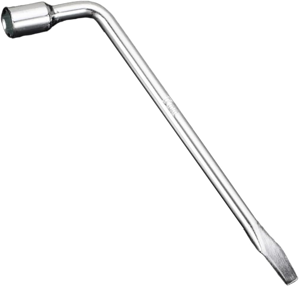 UHANBUT 17Mm Car Spare Tire Lug Wrench, L Type Automotive Tire Replacement Tool with Hexagon Slotted End, Universal Steel Vehicle Socket Repair Accessories for Jack (17Mm) image number 1