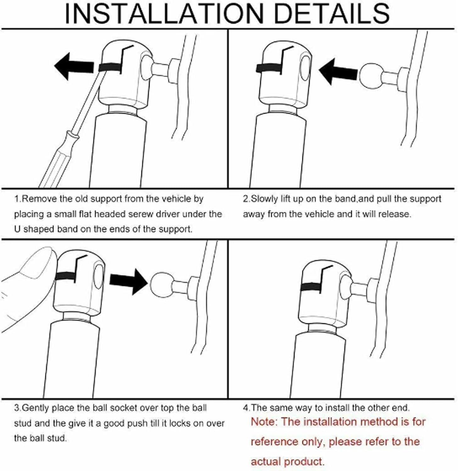 690Mm Single Bonnet Hood Gas Strut for VW Volkswagen New Tiguan Tiguan Allspace 2016 2017 2018 2019 2020 2021 2022 2023-ON image number 3