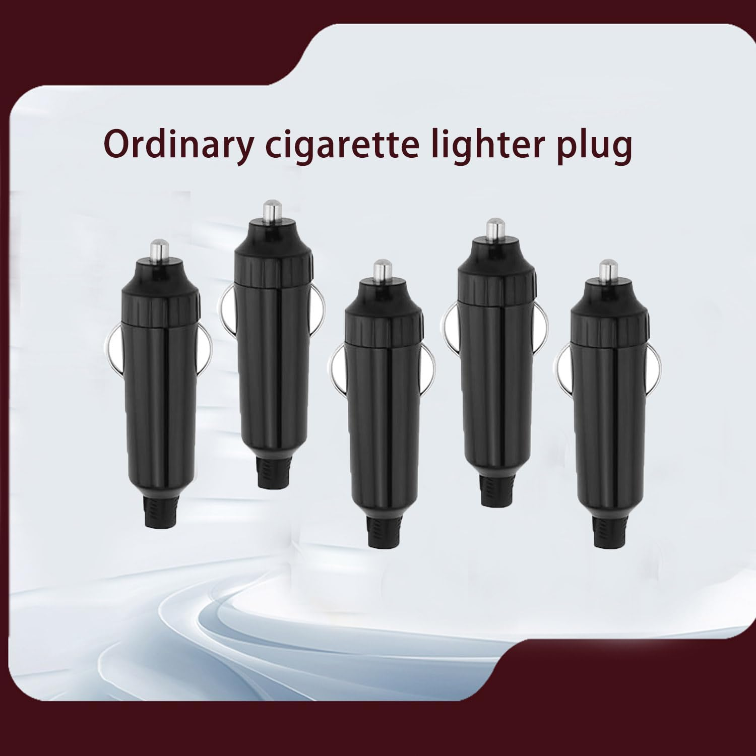 Roczential 5 Pack 20A 12 Volt Heavy Duty Car Cigarette Lighter Plug Suitable for Cables up to 16AWG Work -25 to +85C Black (Solder Only)