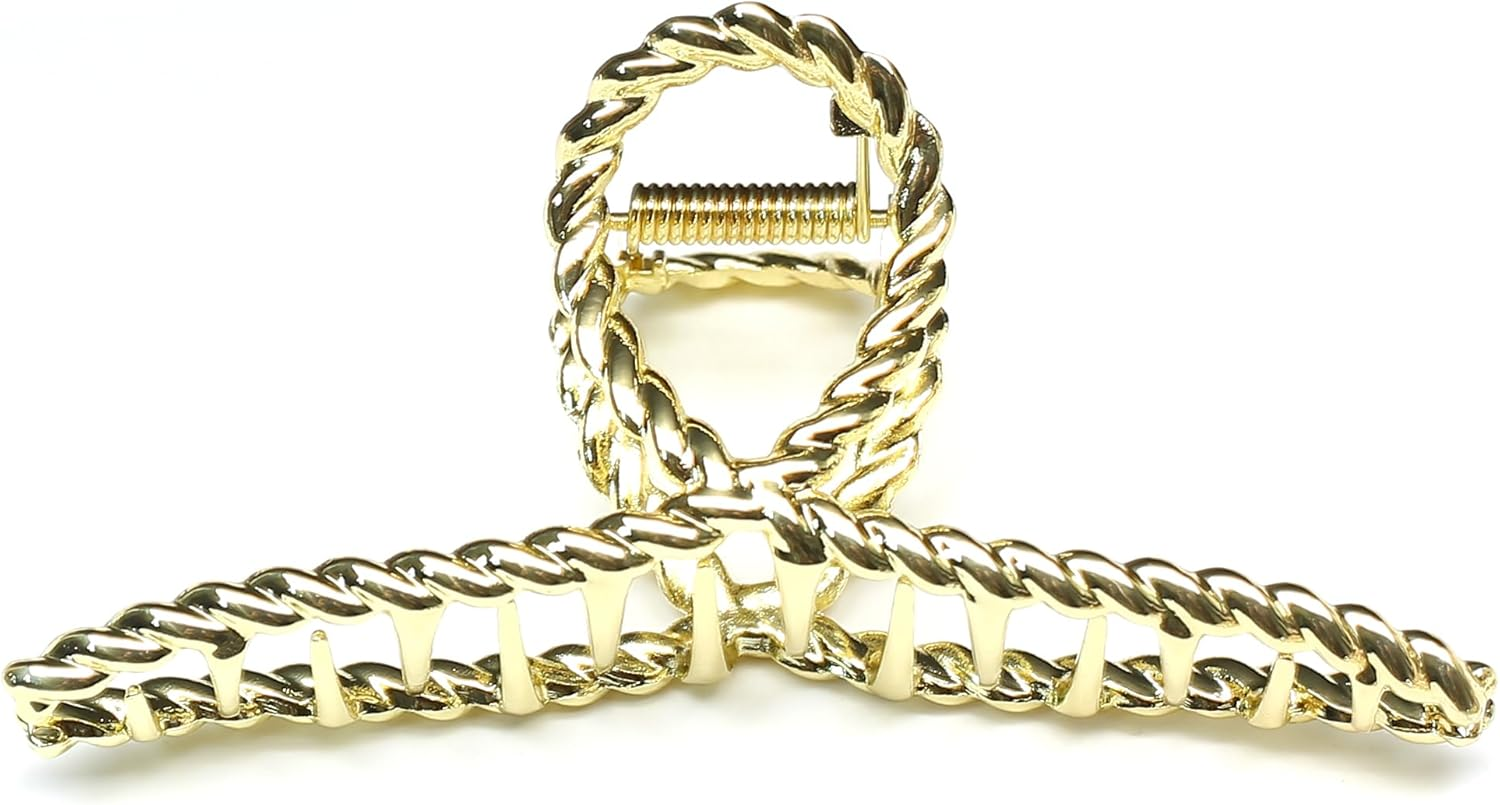 Qingoo Large Cross Metallic Hair Clip Beautiful Women'S Hair Clip Headdress Elegant Hair Accessory 1 Piece (11.5 Cm X 4.3 Cm, Gold) image number 2