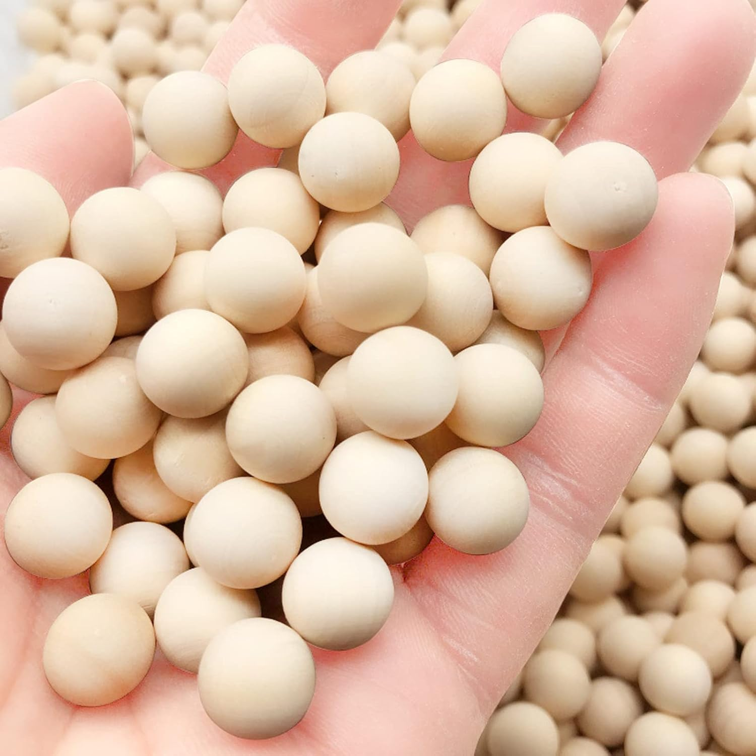 Enkrio 100Pcs Unfinished Wooden Balls 3/4Inch round Wooden Balls Small Craft Wood Balls for Home DIY Crafts