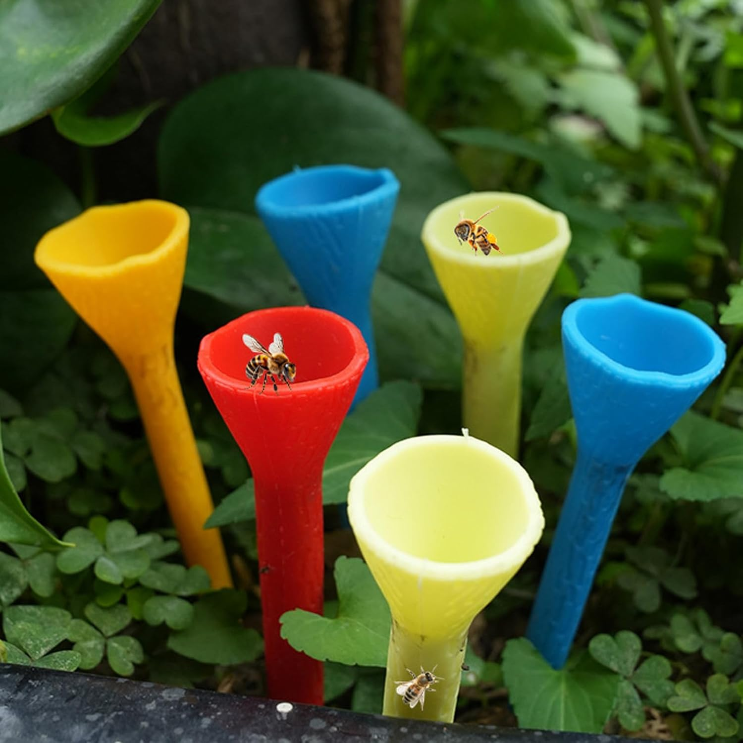 Bee Insect Drinking Cup, 10 Pieces Bee Drinking Cup, Bee Drinker, Silicone Insect Drinking Cup, Bee Drinker for the Garden image number 5