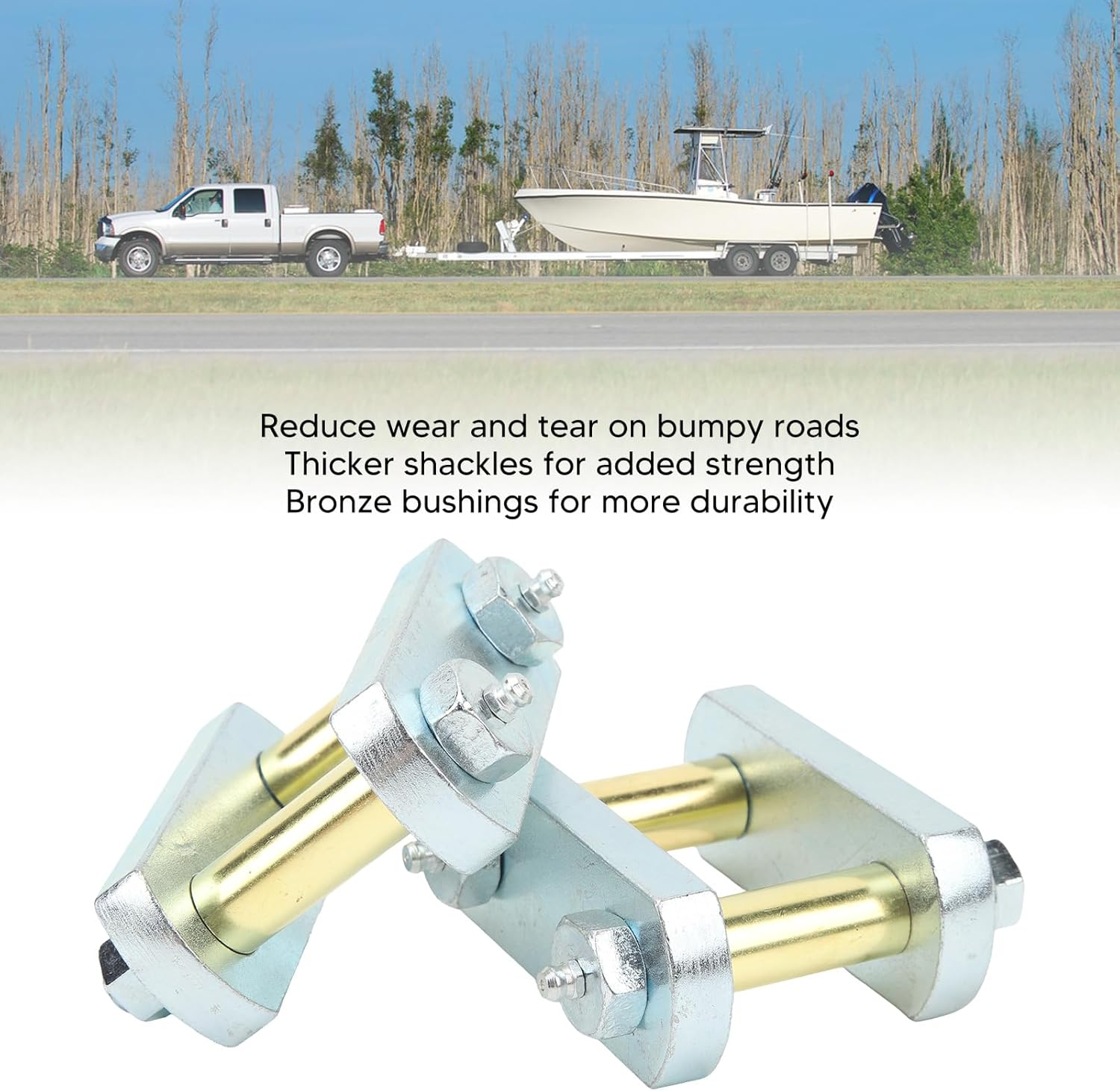 Heavy Duty Shackle Upgrade Kit, Automotive Replacement Shackle Upgrade Kit, Heavy Duty Shackle Upgrade Kit for CRE3000 with 2.25In Shackles image number 5