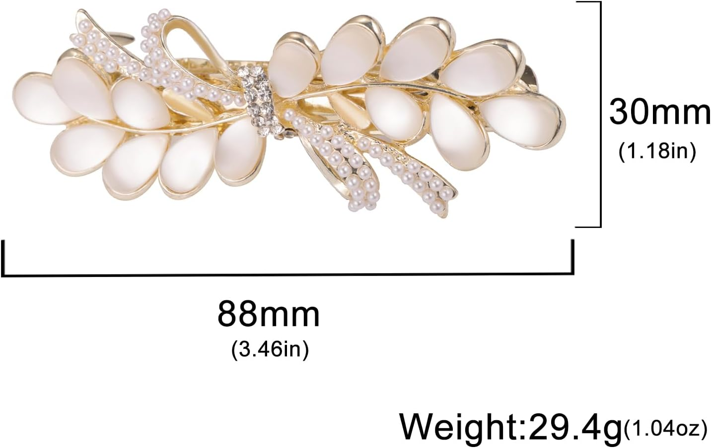 KKJOY Elegant Wisteria Hair Clips Barrettes Hand Crafted Spring Clip Metal Headpieces Wedding Bridal Hair Accessories for Women Charming Ladies image number 3