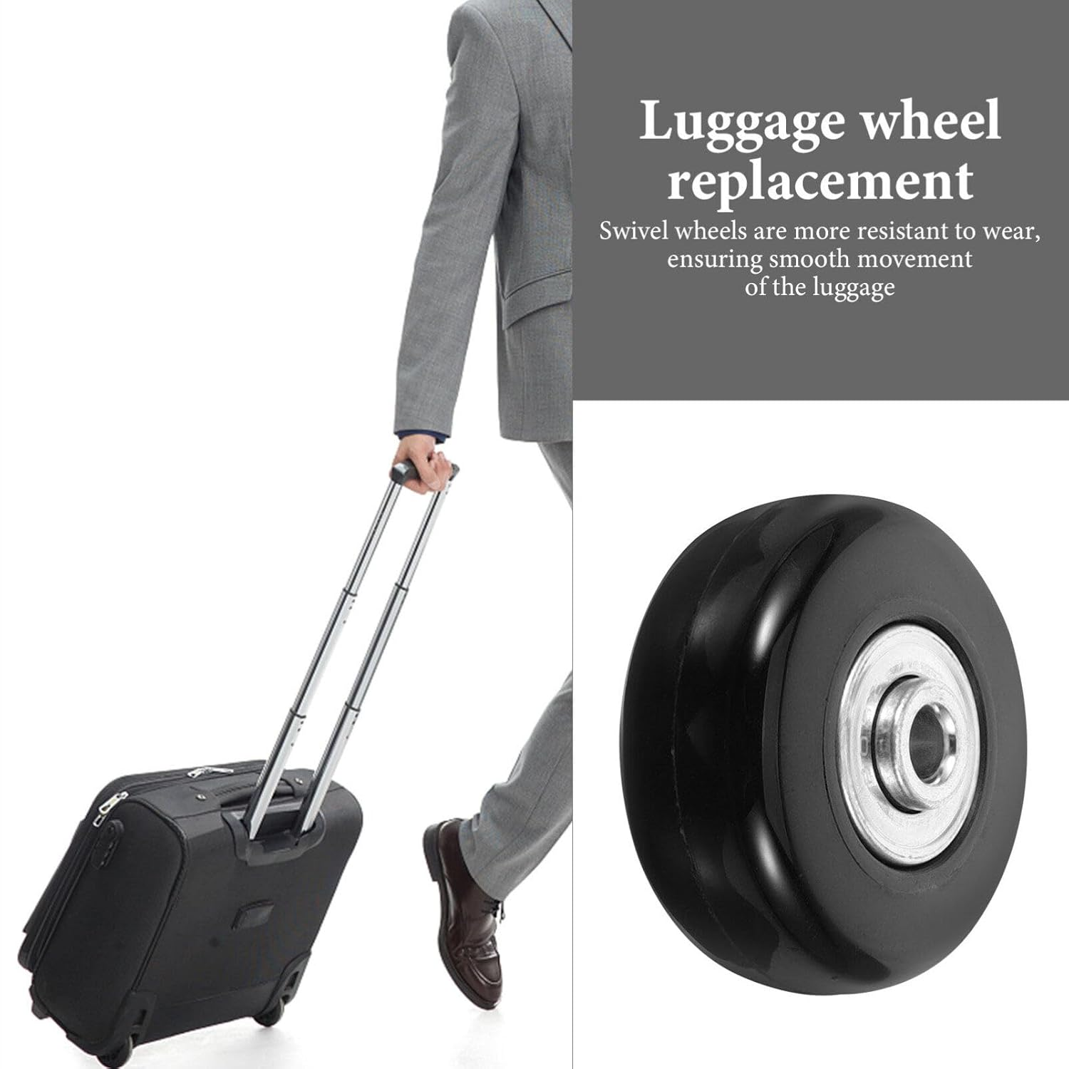 CALLARON 2Pcs Wheel Accessories Luggage Suitcase Swivel Caster Wheels Replacement Kit Travel image number 2