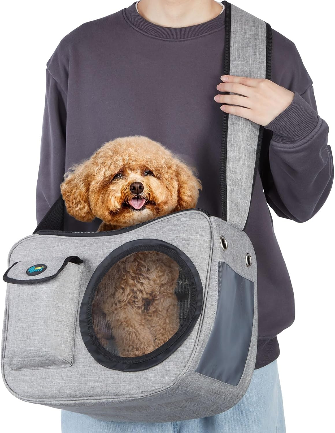 Ownpets Pet Sling Carrier, Pet Airline Carrier Travel Bag, Fit 10~15Lb Cats&Dogs, Comfortable, Adjustable, Perfect for Airline, Travelling, Daily Walk, Outdoor Activity and Weekend Adventure image number 2