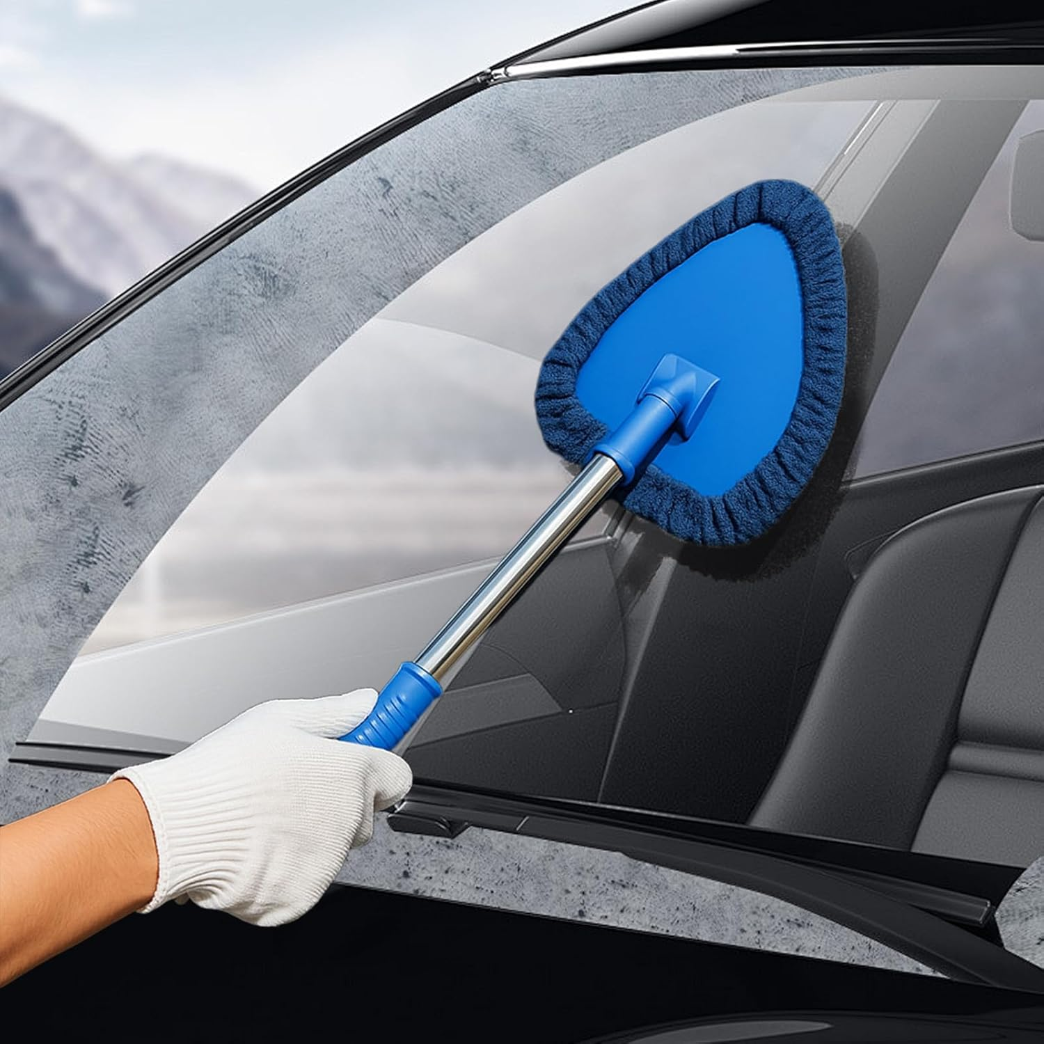 Vgvgaj Windshield Cleaner Inside,Non Slip Compact Tool,Auto Window Cleaner | for Automotive Vehicle Trunk Home Indoor Garage Outdoor Father Friend - Blue image number 4
