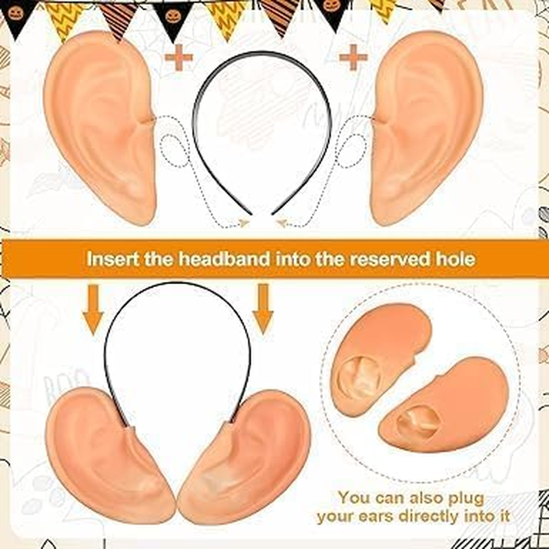 1PCS Oversized Big Fake Ear for Women Men Jumbo Ear Adult Giant Pig Funny Headwear for Cosplay Costume Holiday Party Outfit Accessories image number 4