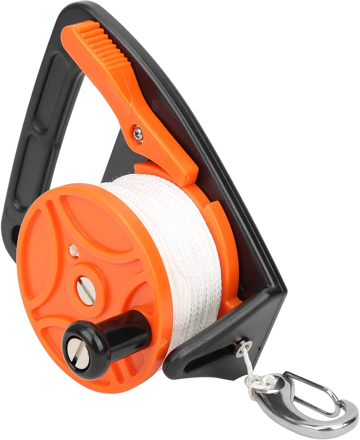 Lwuey Scuba Dive Reel, 150Ft Dives Reel with Thumb Stopper Finger Spool Float White Line Spearfishing Spool Diving Equipment Underwater Safety Handle Stop Switch Wreck Snorkeling Canoe Drift Kayak