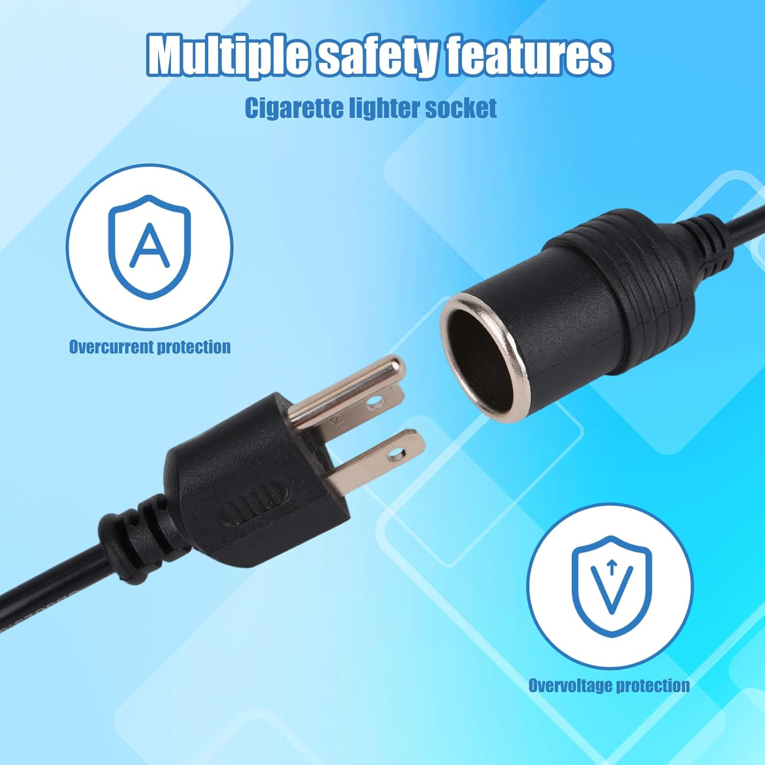 AC to DC 110V to 12V Converter, 10A 120W Power Supply Car Cigarette Lighter Socket Adapter with Wall Plug for Car Electronics Refrigerator Vacuum Cleaner Tire Inflator and More image number 5