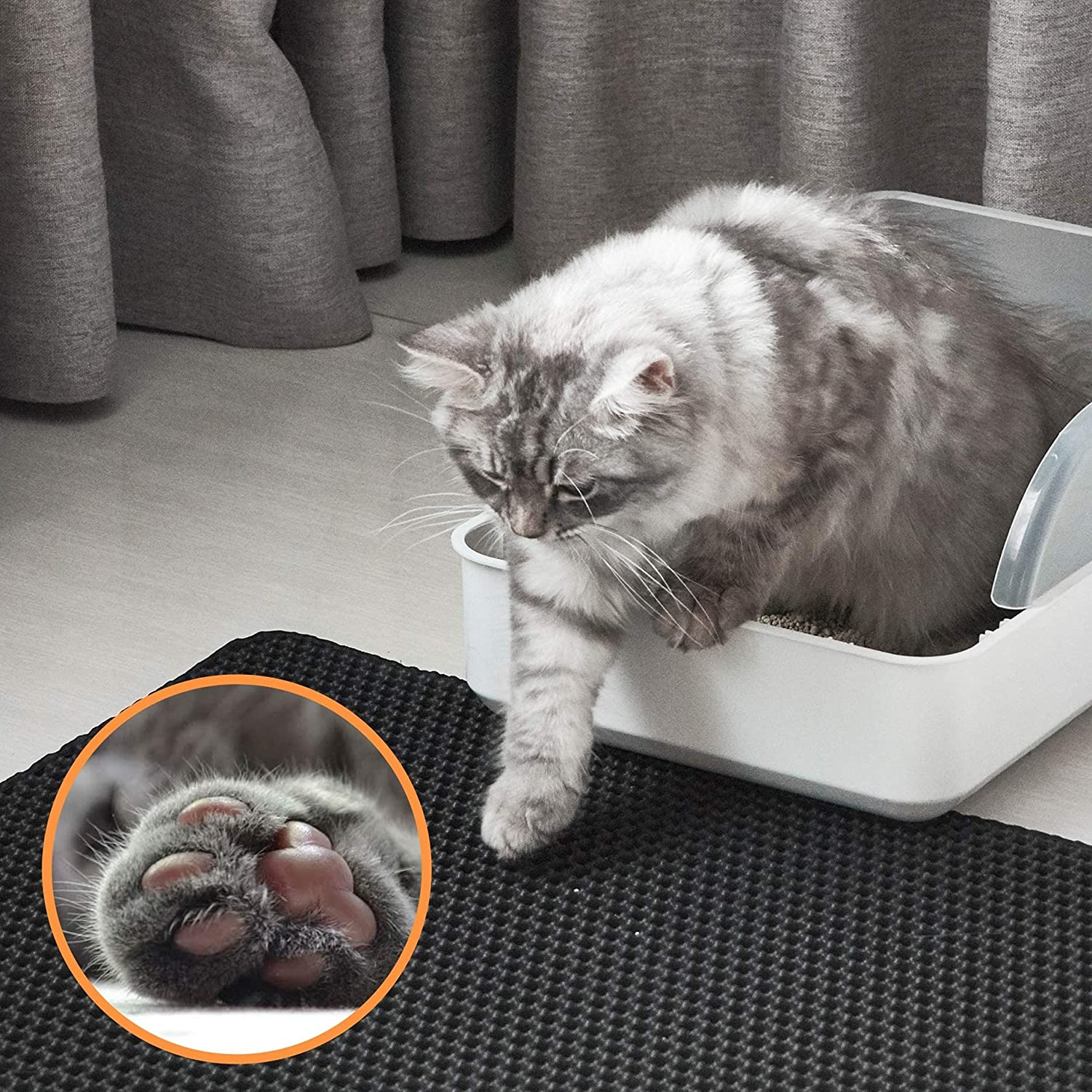 AHYUANBA Cat Litter Mat,Litter Box Mat,Cat Litter Mat Litter Trapping Mat, Urine and Water Proof Material,Easy to Clean and Wash