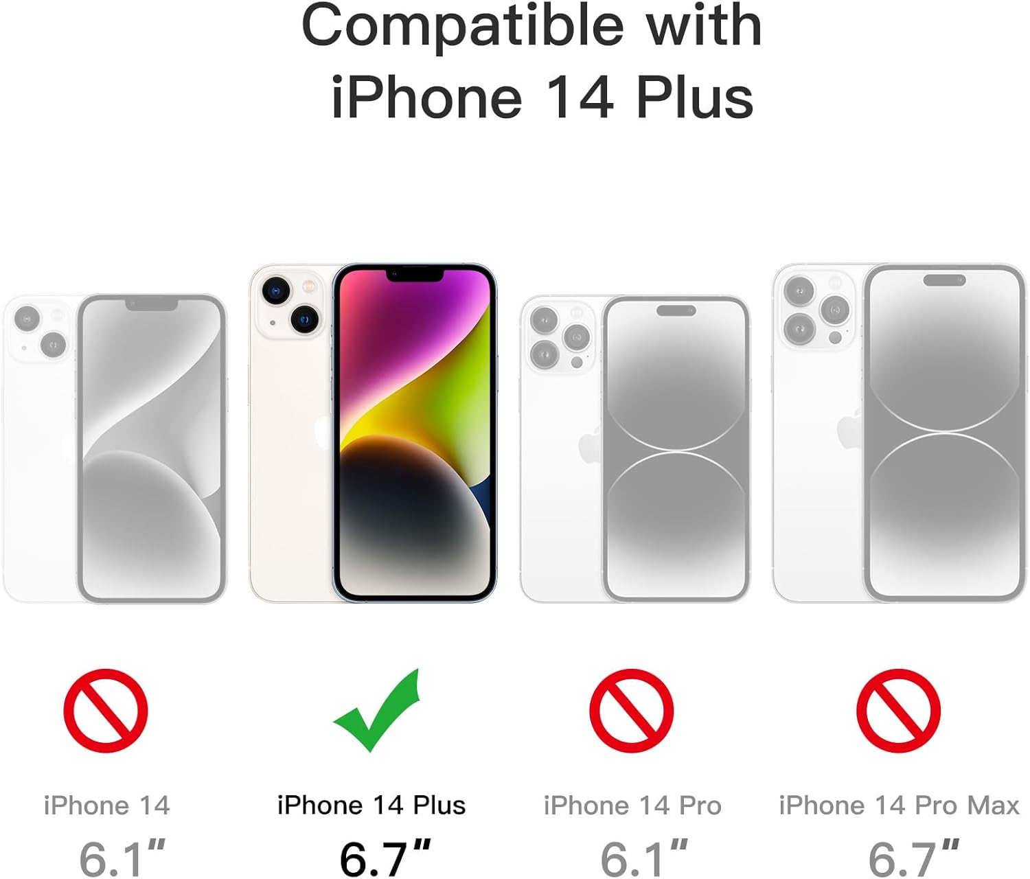 Jetech Case for Iphone 14 plus 6.7-Inch, Non-Yellowing Shockproof Phone Bumper Cover, Anti-Scratch Clear Back (Sierra Blue) - Black image number 3