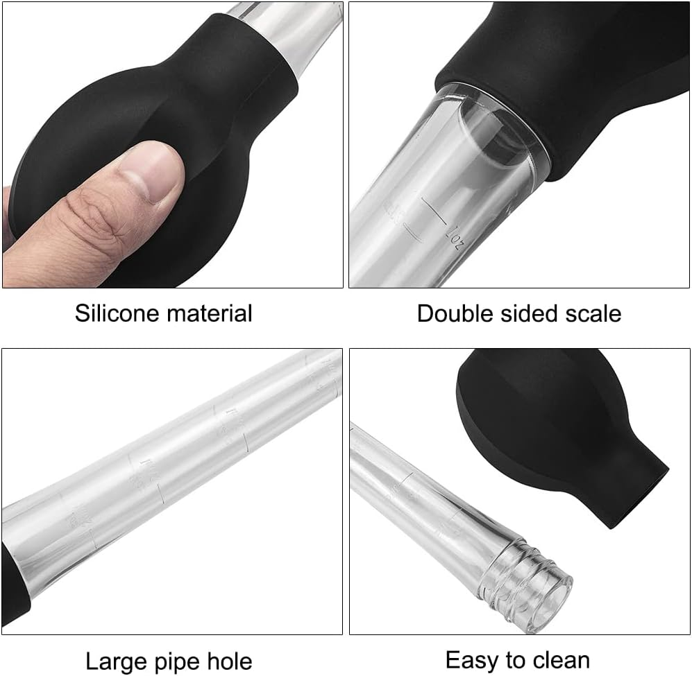 Large Turkey Baster with Cleaning Brush,Stainless Steel Baster Tool for Cooking Easy to Use and Clean,Heavy Duty Baster Tube Dishwasher Safe for BBQ Baking Kitchen Cooking ﻿ image number 6